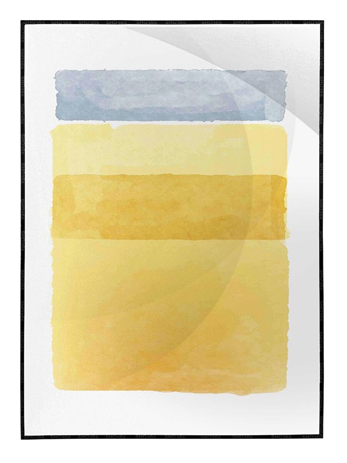 Shop365 Fırça Darbeleri Sarı Altın Gold Renkler Modern Tablo Çerçeveli P-002052