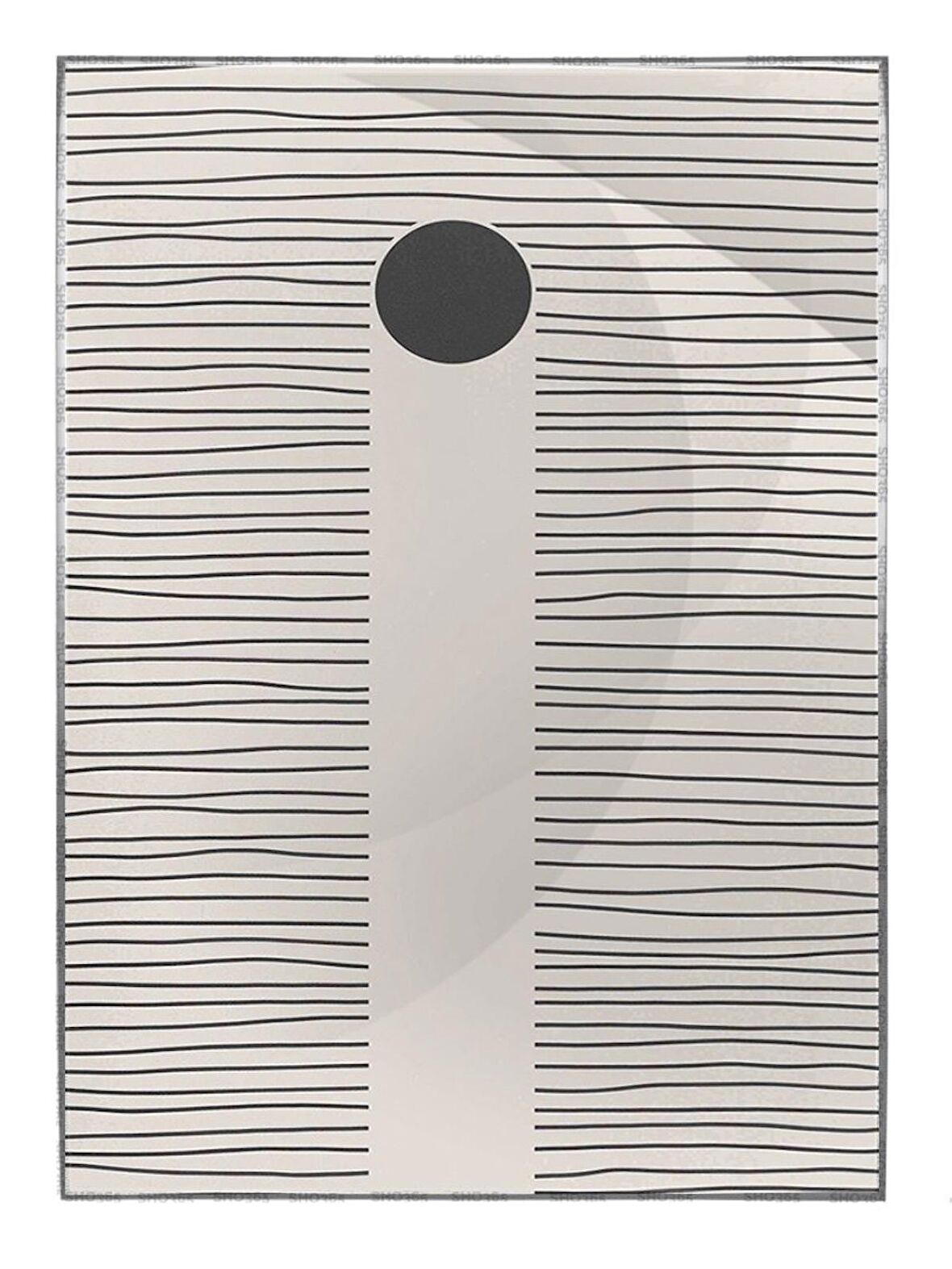 Shop365 Şekiller ve Çizgiler Krem Gri Renkler Modern Tablo Çerçeveli P-002122