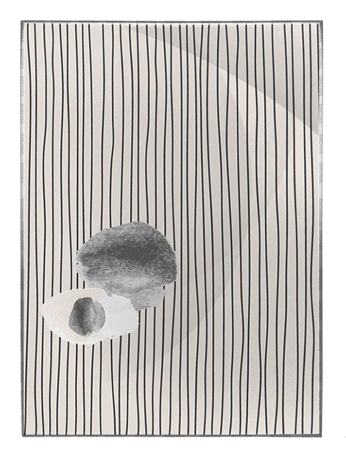 Shop365 Şekiller ve Çizgiler Krem Gri Renkler Modern Tablo Çerçeveli P-002145