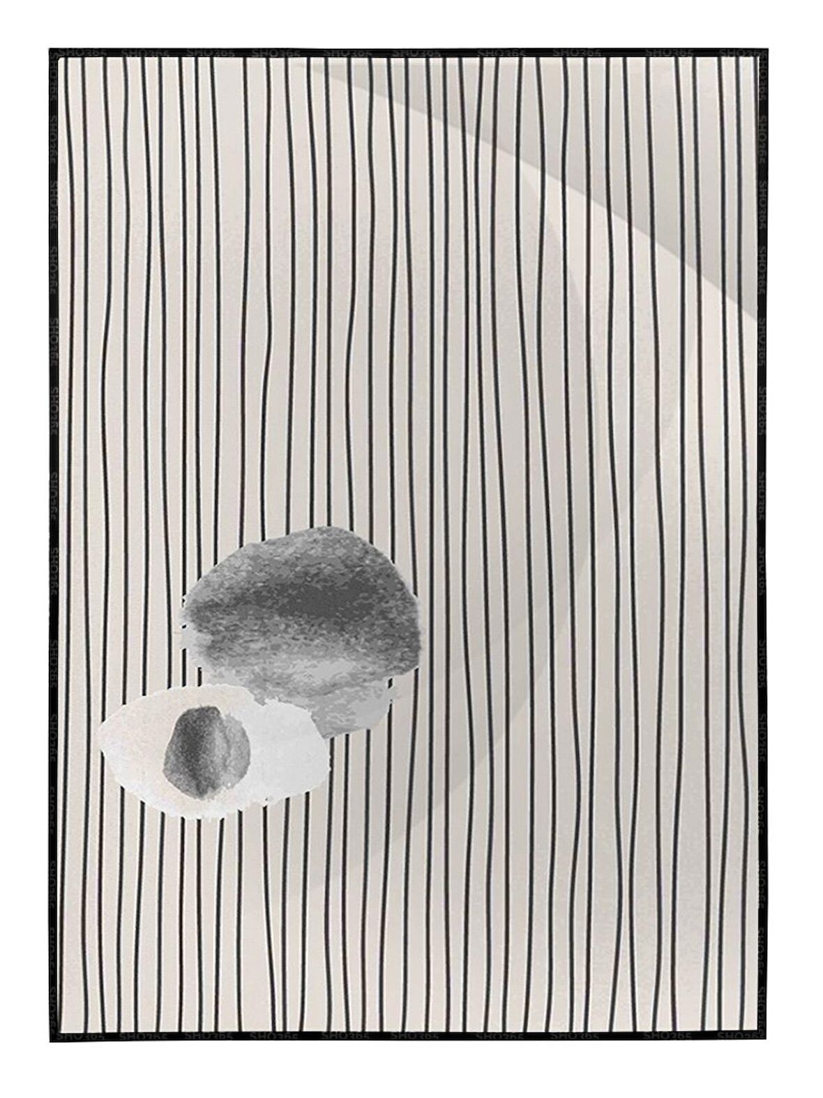 Shop365 Şekiller ve Çizgiler Krem Gri Renkler Modern Tablo Çerçeveli P-002145