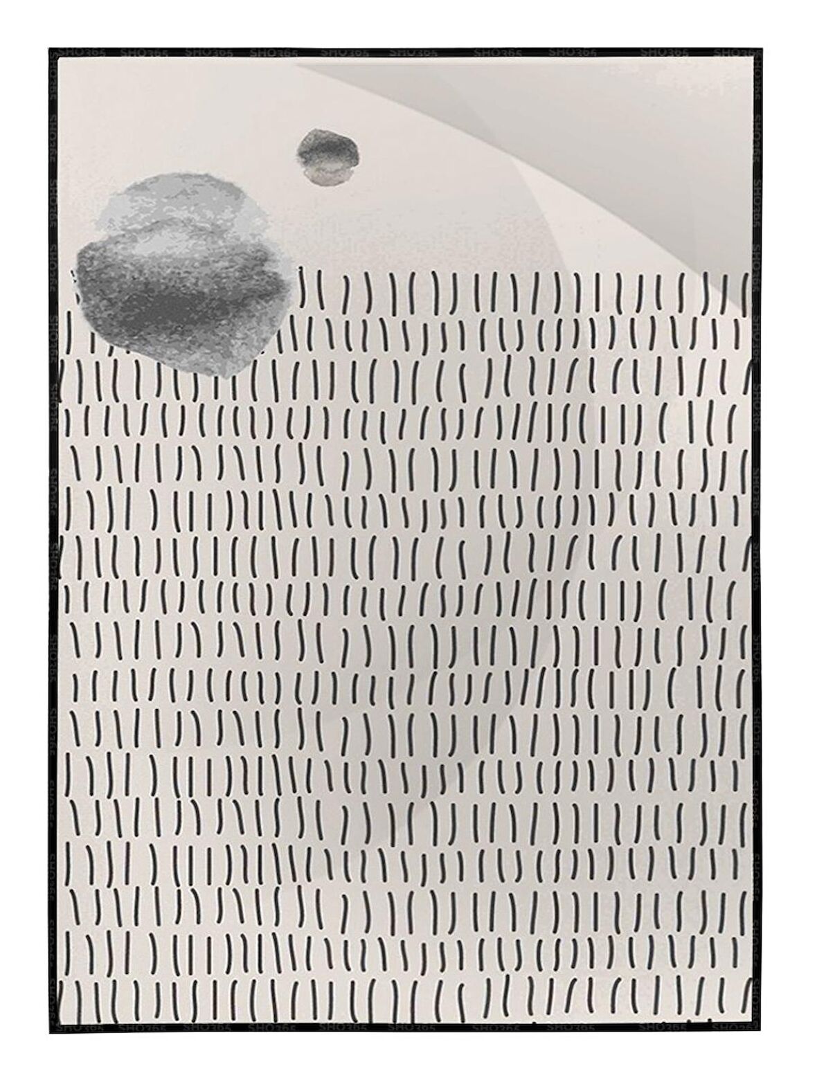 Shop365 Şekiller ve Çizgiler Krem Gri Renkler Modern Tablo Çerçeveli P-002146