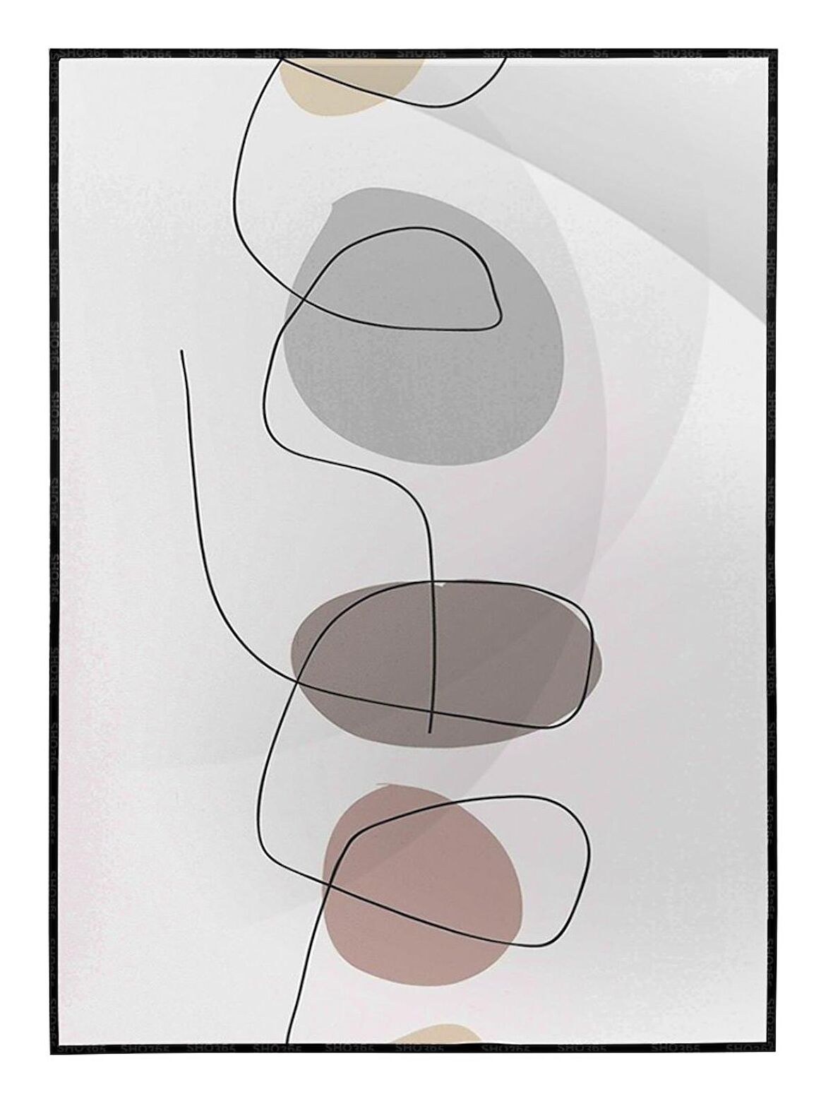 Shop365 Toprak Renk Tonları Tasarım Modern Tablo Çerçeveli P-002167