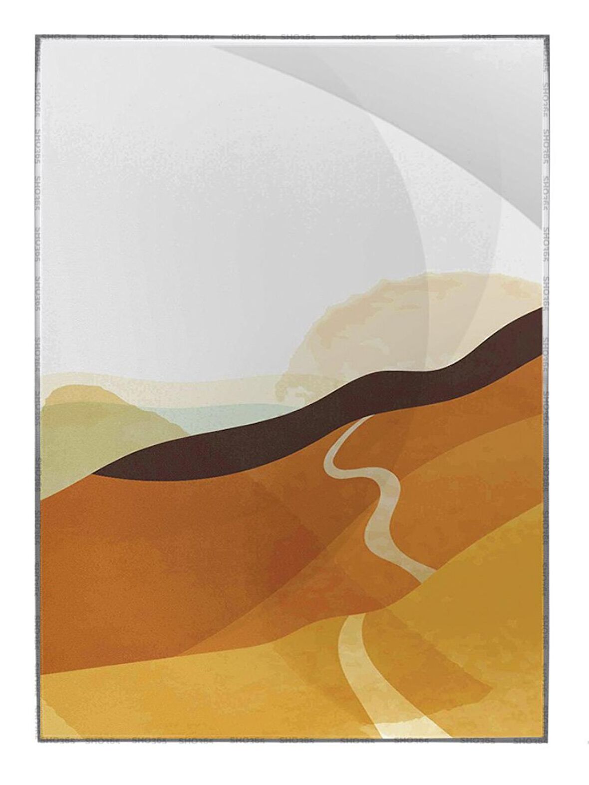 Shop365 Çöl Manzara İllüstrasyon Modern Tablo Çerçeveli P-002225