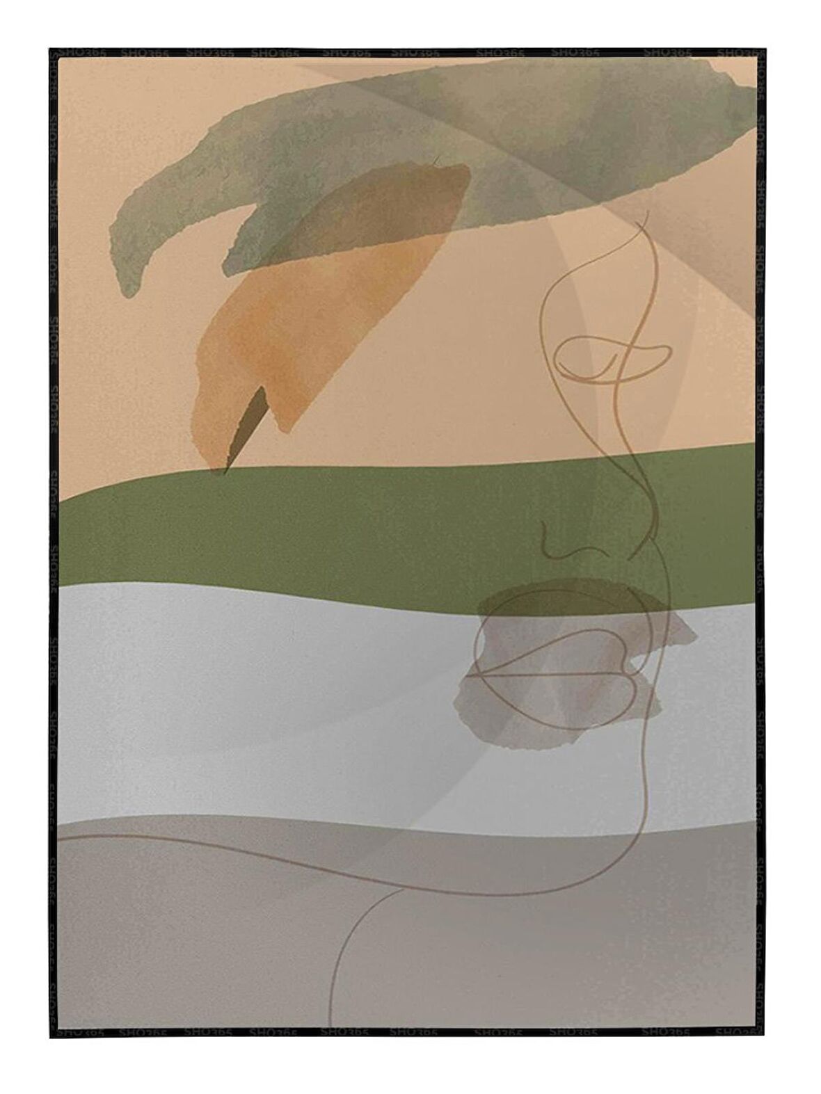 Shop365 Kadın Portre ve Şekiller Pastel Renkler Modern Tablo Çerçeveli P-002229