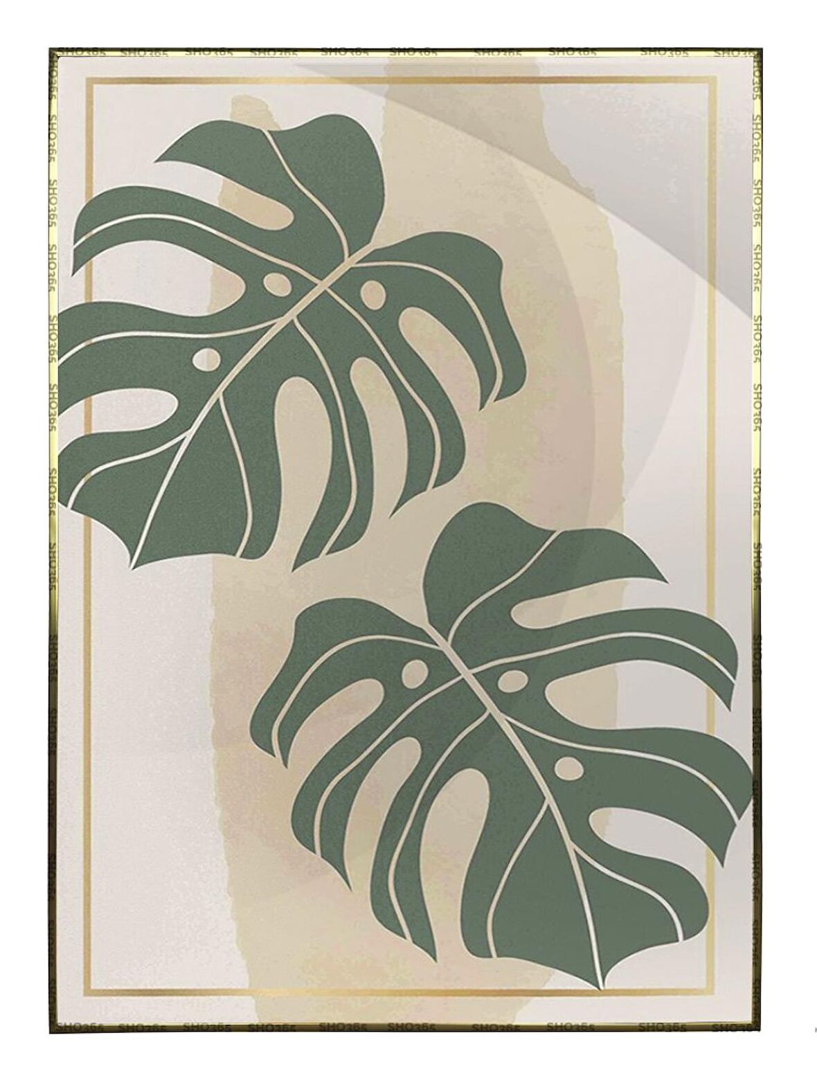 Shop365 Palmiye Yaprakları Sarı Renkler Modern Tablo Çerçeveli P-002263