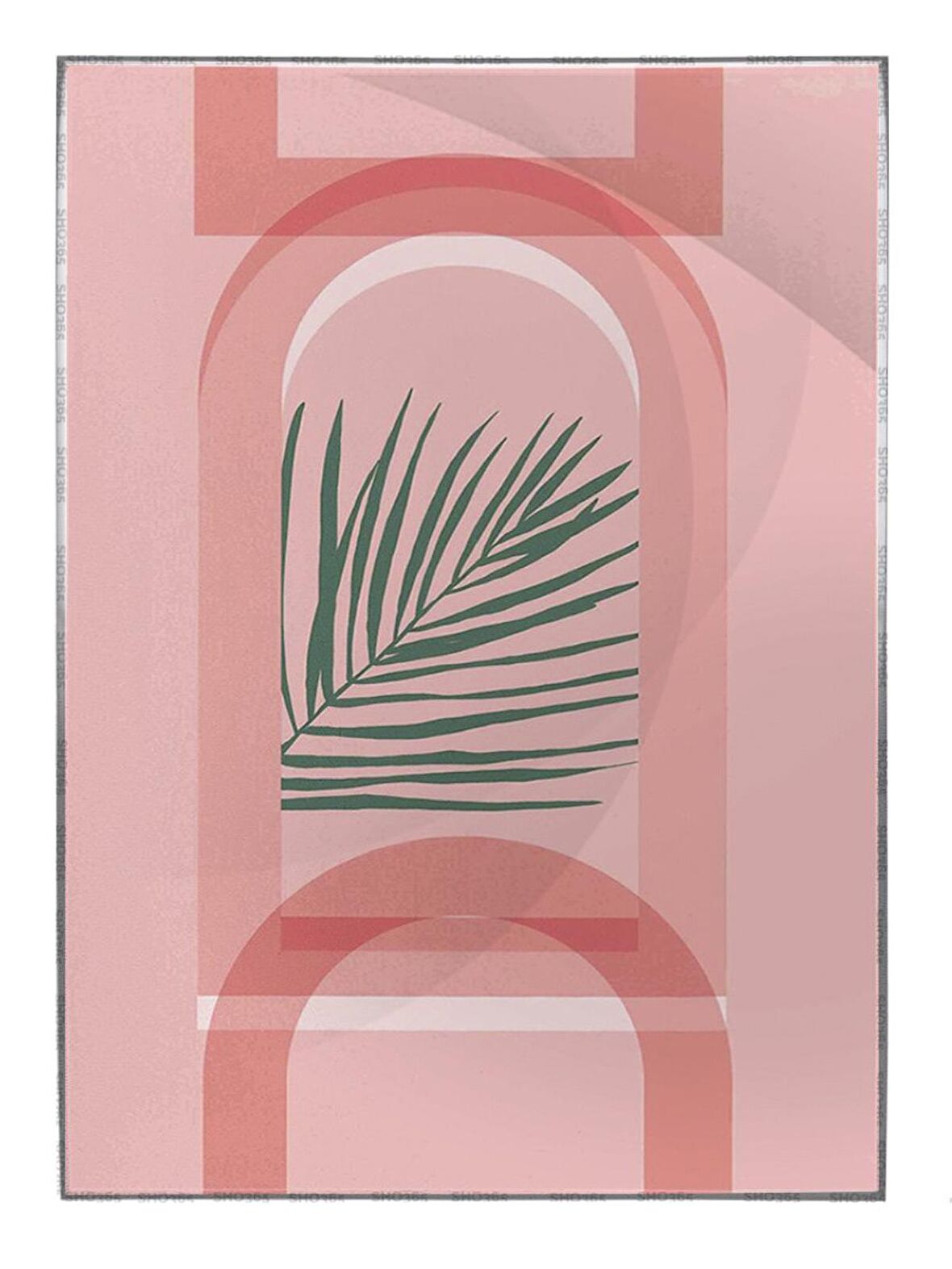 Shop365 Bitki Yapraklar ve Şekiller Modern Tablo Çerçeveli P-002270