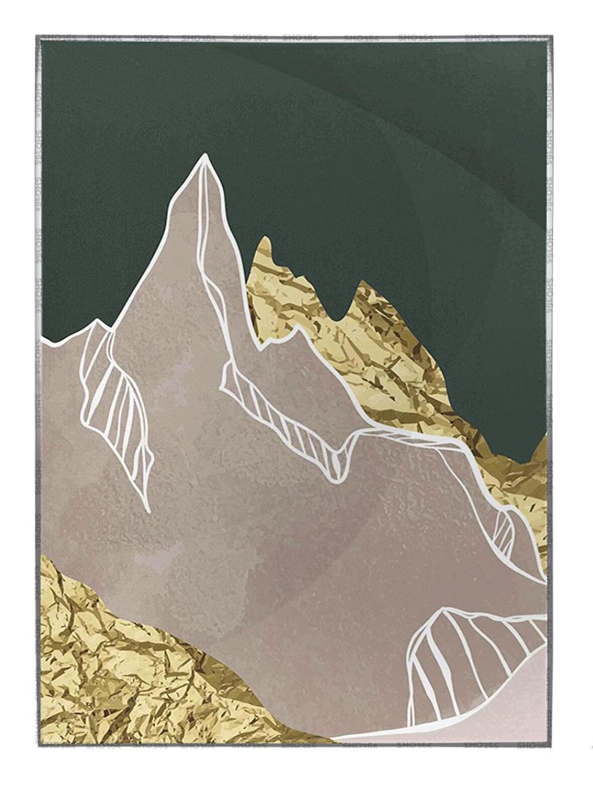 Shop365 Dağ Doğa Manzara Pastel Renkler Dekoratif Modern Tablo Çerçeveli P-002305