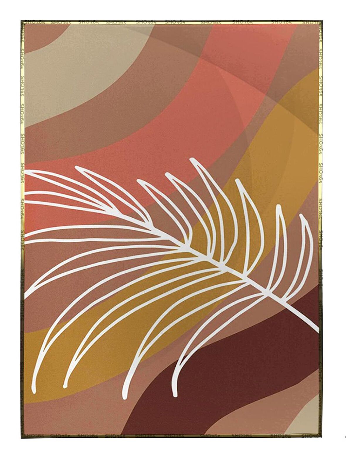 Shop365 Botanik Doğa Kahverengi Tonlar Çizim Modern Tablo Çerçeveli P-002331