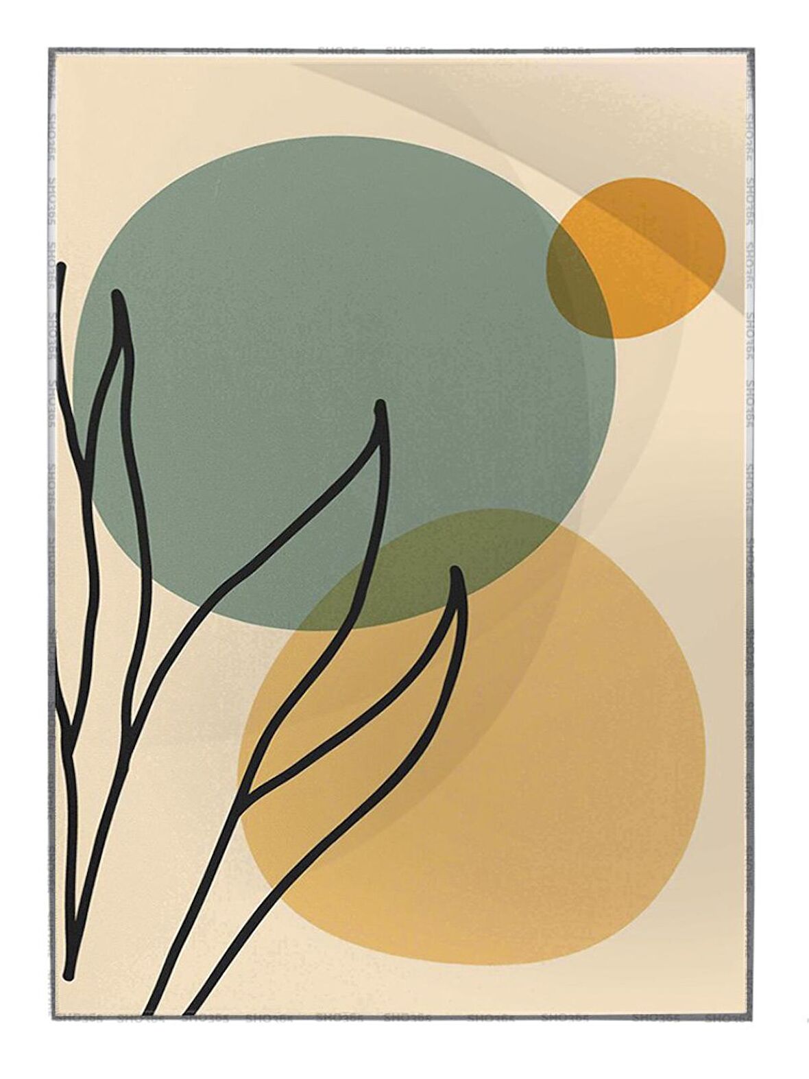 Shop365 Sonbahar Botanik Kahverengi Tonlar Modern Tablo Çerçeveli P-002335