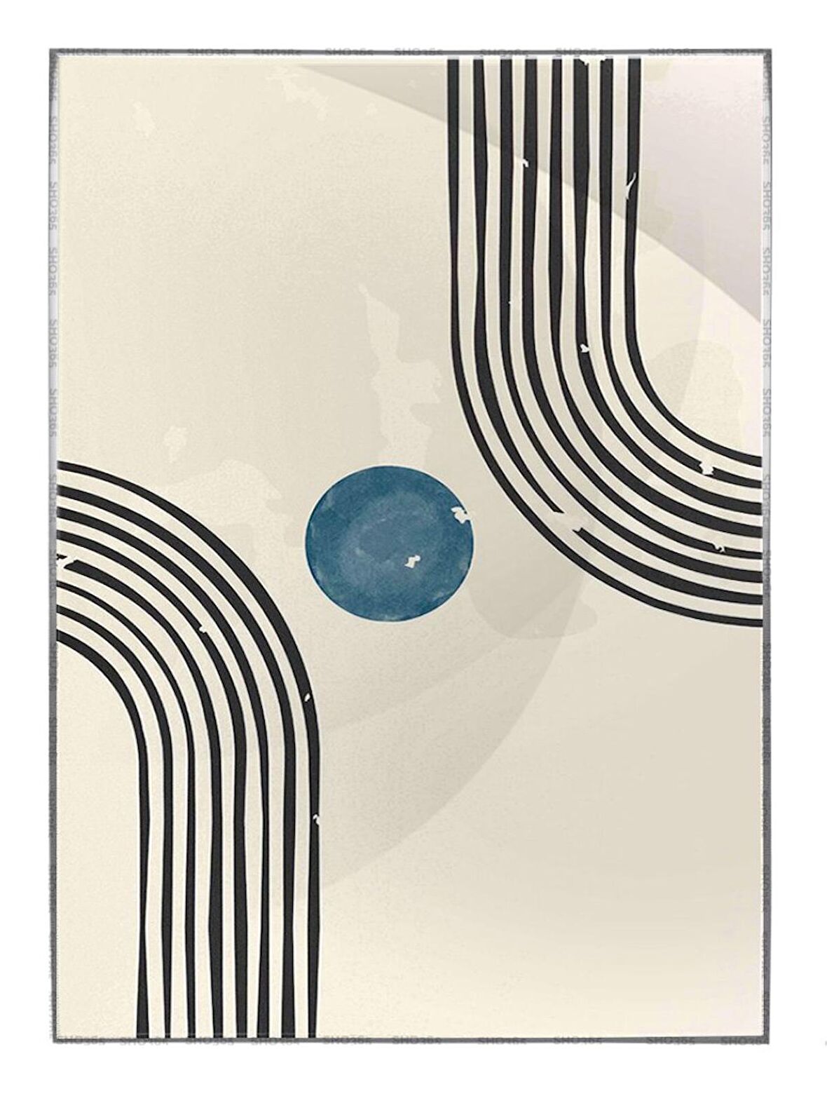 Shop365 Modernist Şekiller İllüstrasyon Modern Sanat Tuval Tablo Çerçeveli P-002430