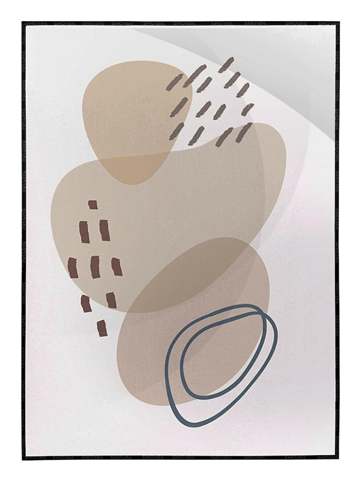 Shop365 Şekiller ve Çizgiler Toprak Tonları Modern Tablo Çerçeveli P-002458