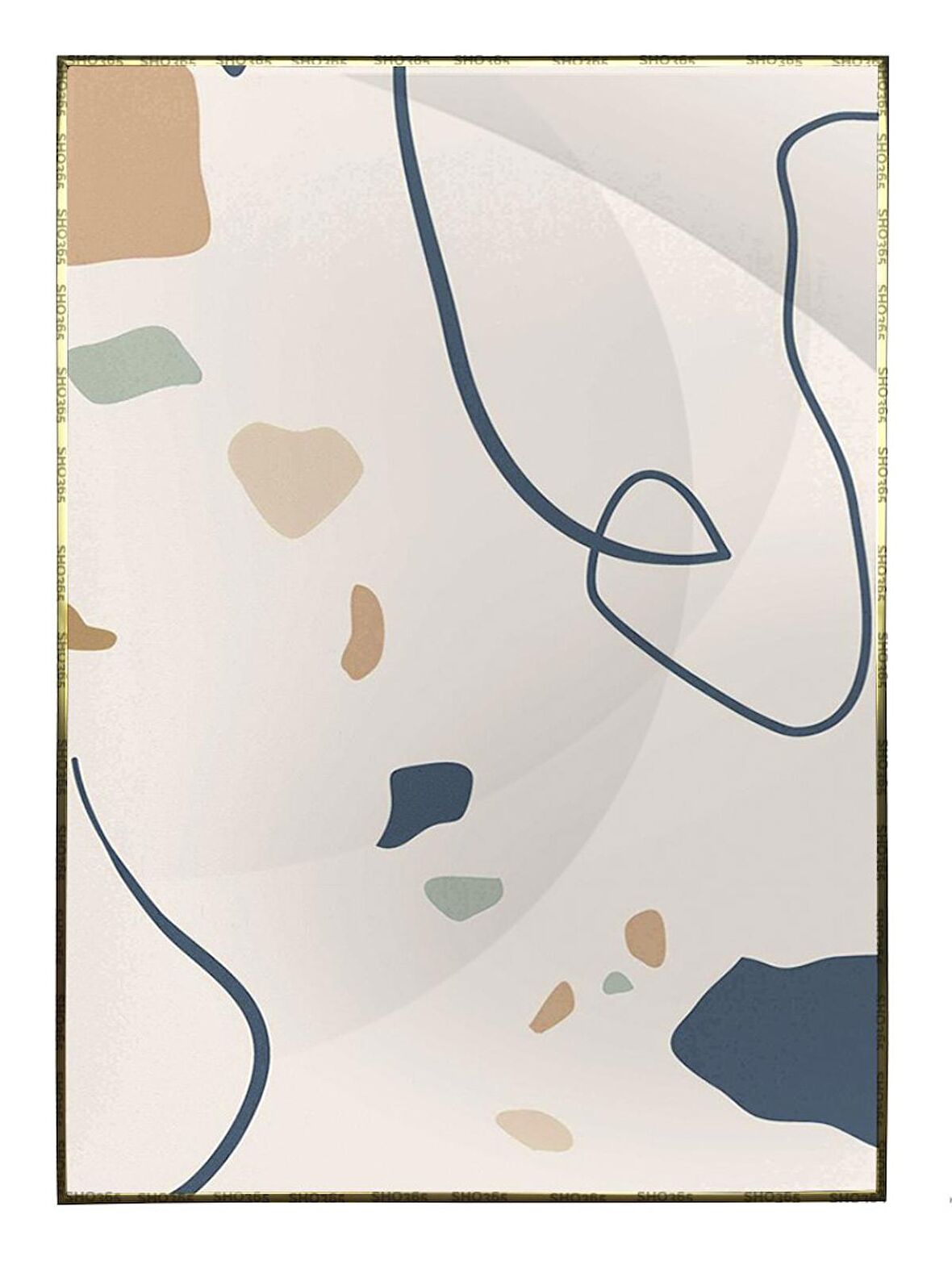 Shop365 Toprak Renk Tonları Şekil Tasarım Modern Tablo Çerçeveli P-002491