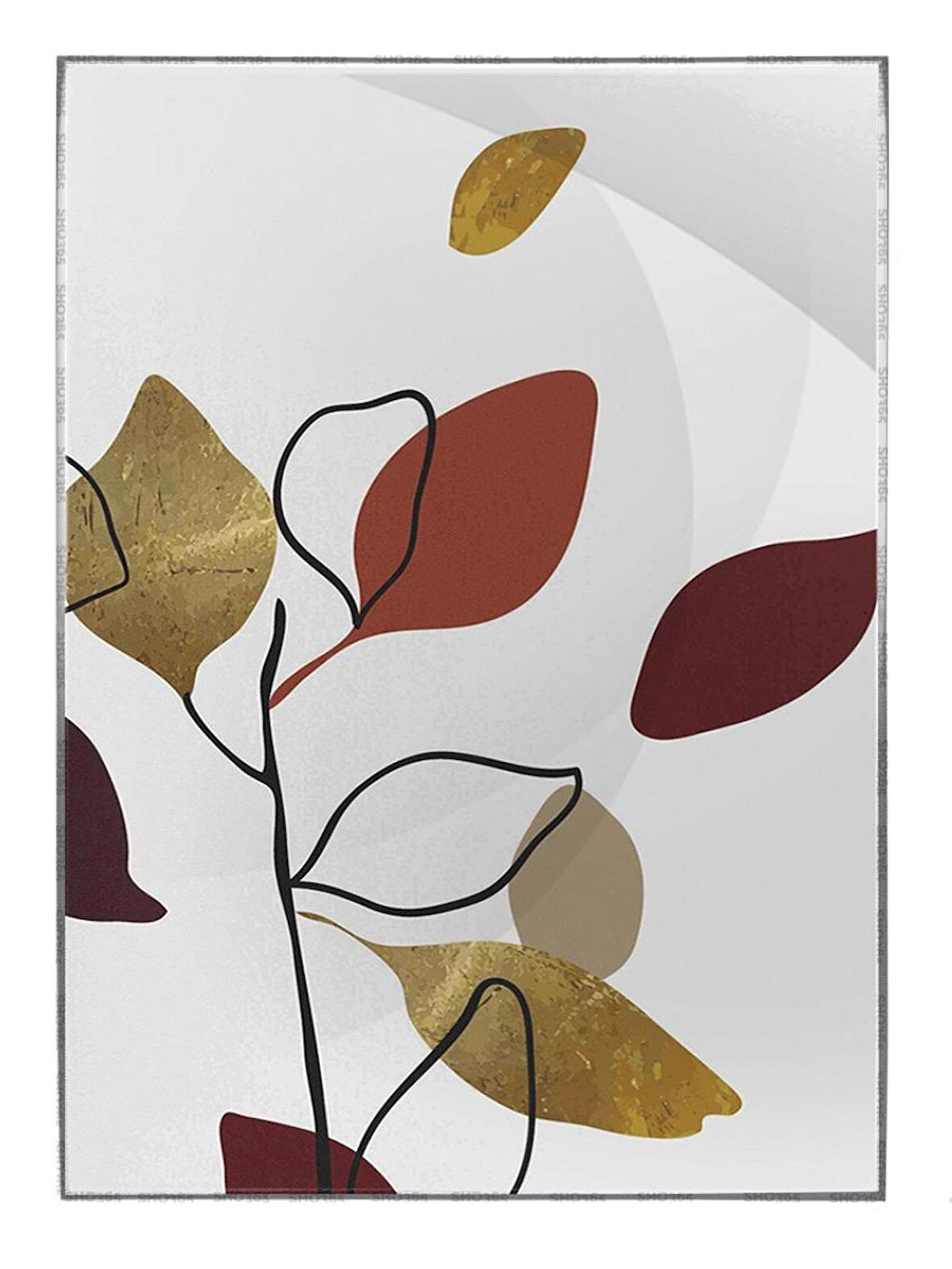 Shop365 Doğa Bitki Modern İllüstrasyon Tablo Çerçeveli P-002503