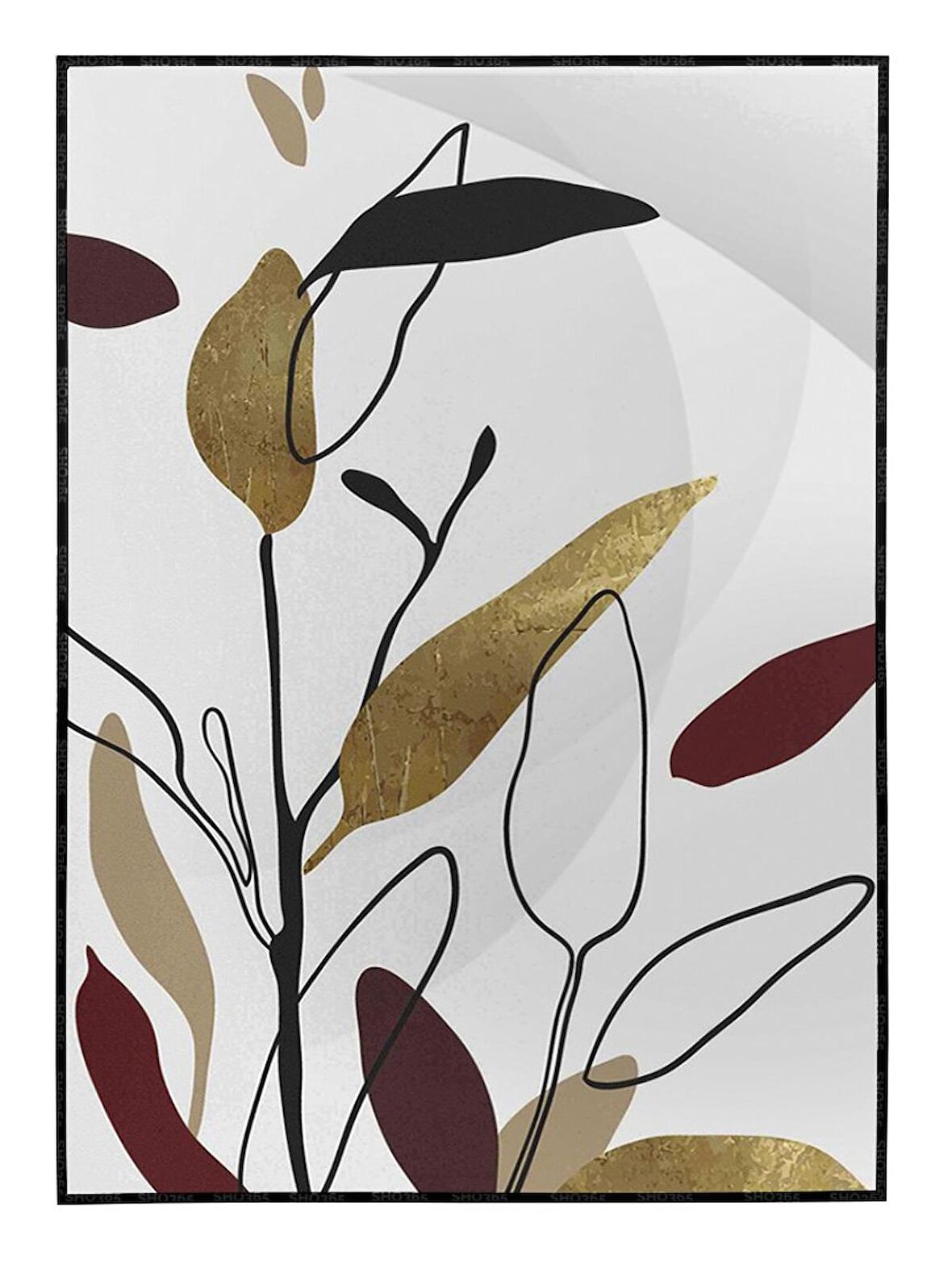 Shop365 Doğa Bitki Modern İllüstrasyon Tablo Çerçeveli P-002504