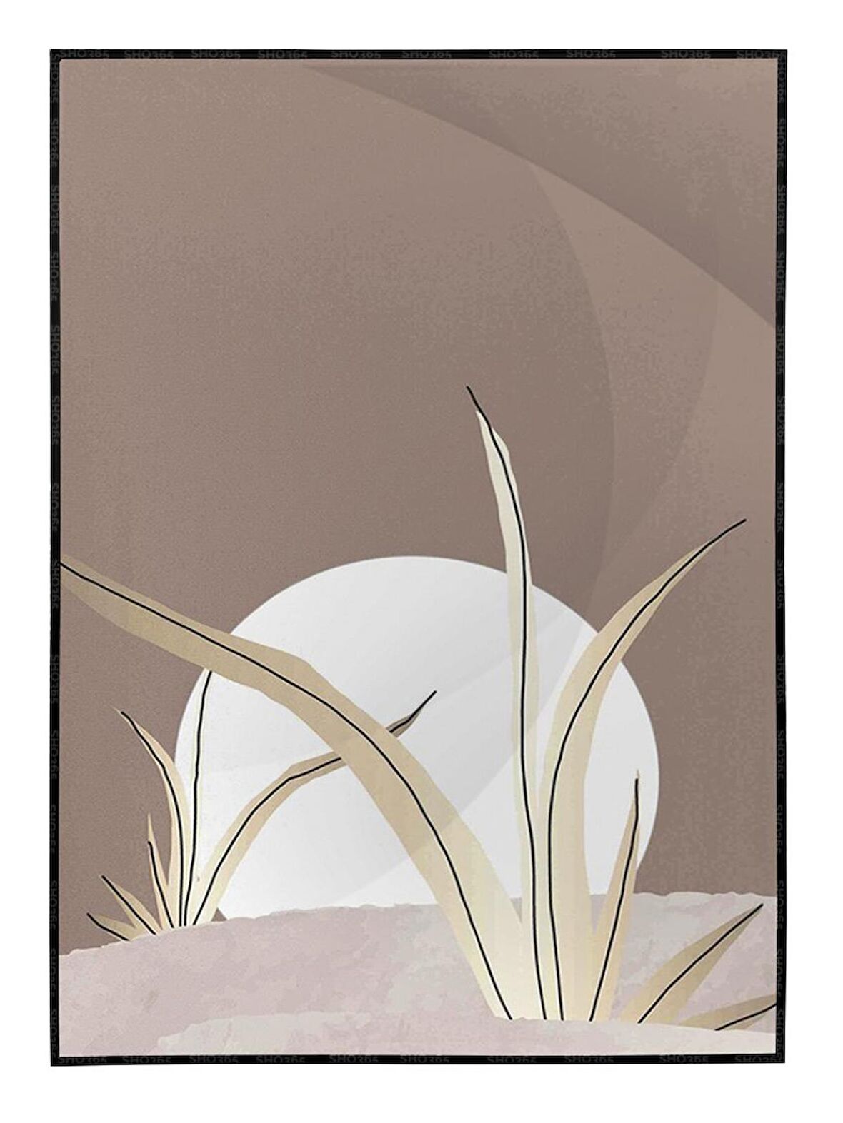 Shop365 Doğa Bitki Modern İllüstrasyon Tablo Çerçeveli P-002519