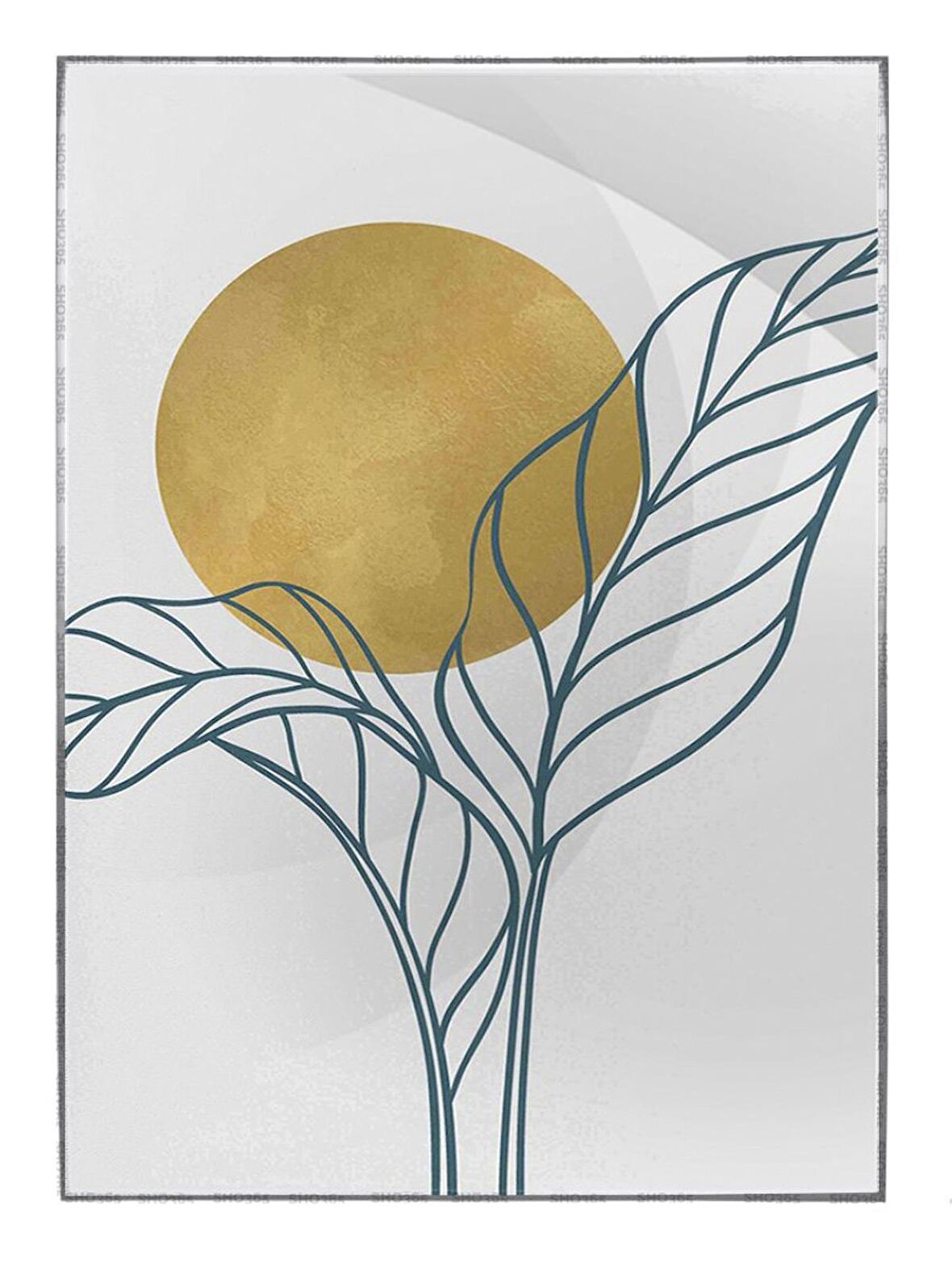 Shop365 Doğa Bitki Modern İllüstrasyon Tablo Çerçeveli P-002528