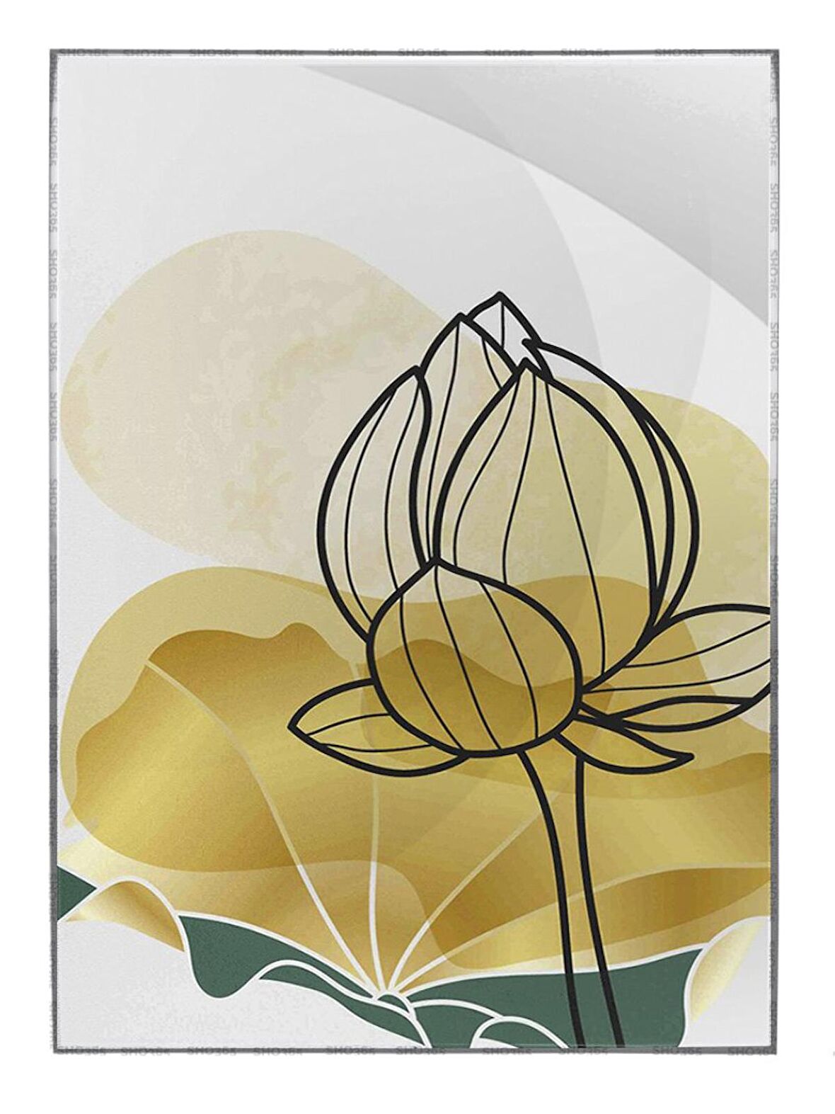 Shop365 Nilüfer Çiçek ve Şekiller Modern Tablo Çerçeveli P-002534