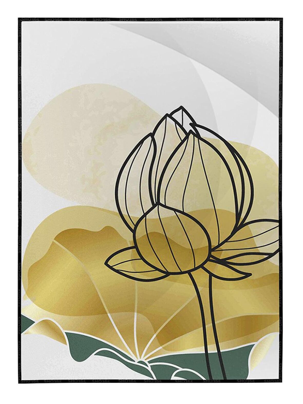 Shop365 Nilüfer Çiçek ve Şekiller Modern Tablo Çerçeveli P-002534
