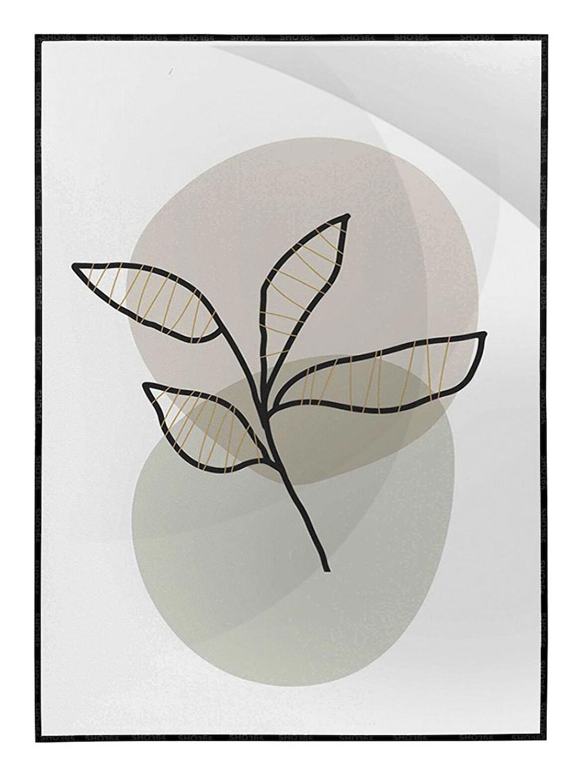 Shop365 Doğa Bitki Modern İllüstrasyon Tablo Çerçeveli P-002544