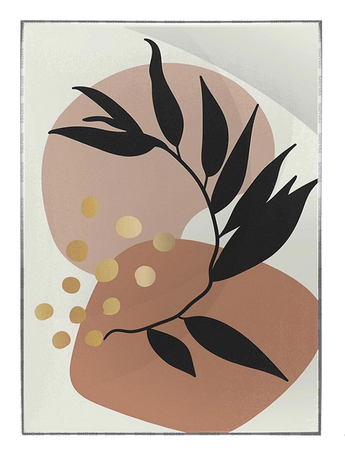 Shop365 Doğa Bitki Modern İllüstrasyon Tablo Çerçeveli P-002546