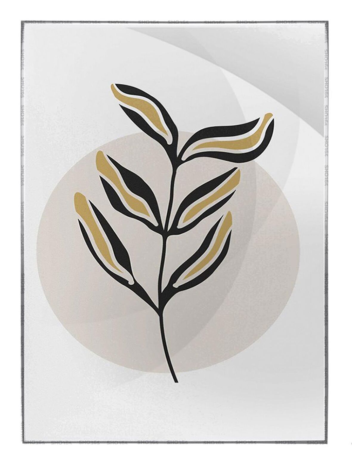 Shop365 Doğa Bitki Modern İllüstrasyon Tablo Çerçeveli P-002552