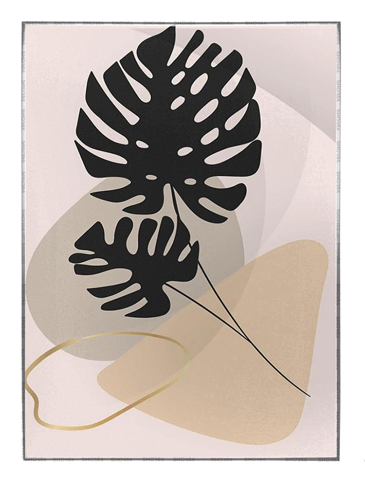 Shop365 Doğa Bitki Modern İllüstrasyon Tablo Çerçeveli P-002559