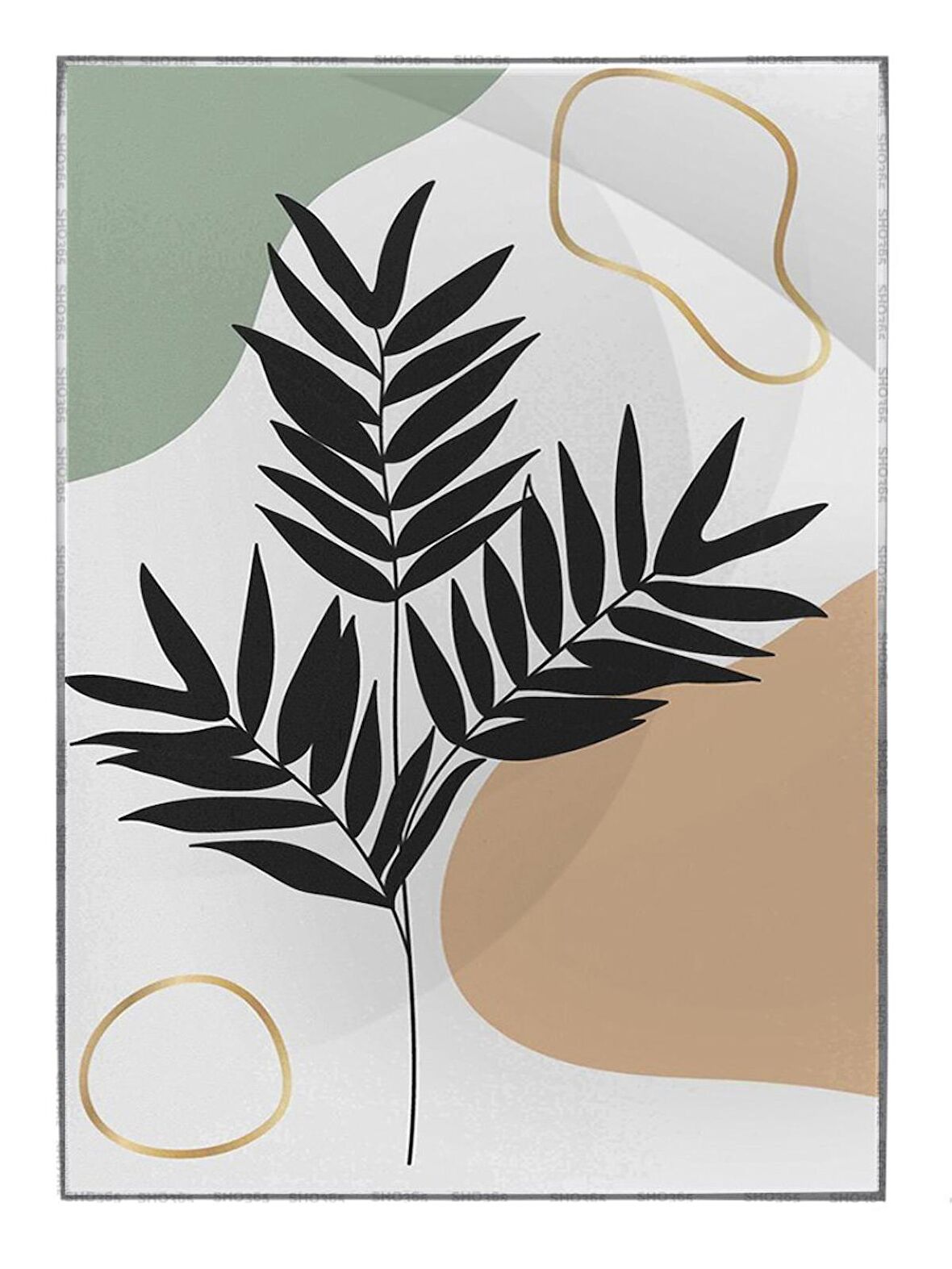 Shop365 Doğa Bitki Modern İllüstrasyon Tablo Çerçeveli P-002569