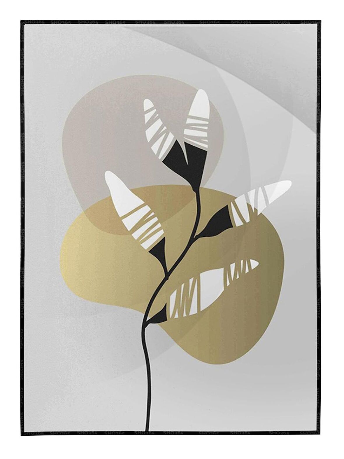 Shop365 Doğa Bitki Modern İllüstrasyon Tablo Çerçeveli P-002618