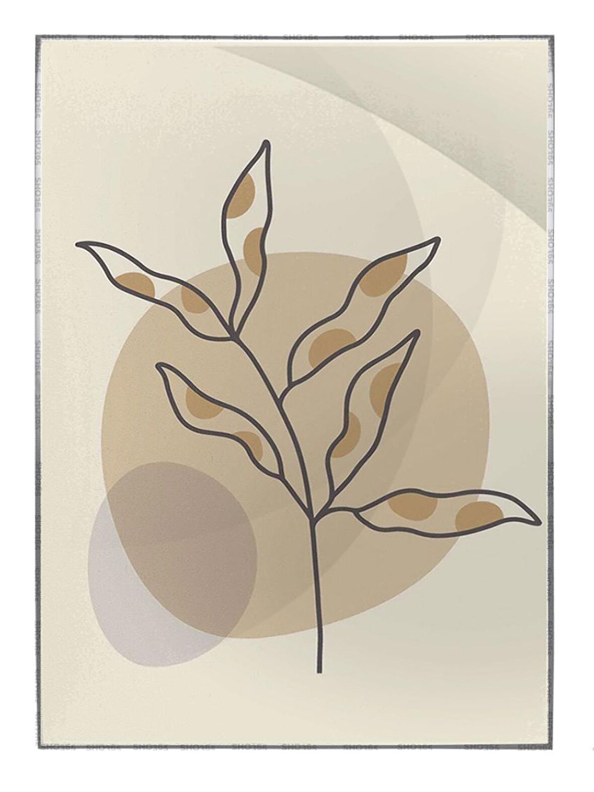 Shop365 Doğa Bitki Modern İllüstrasyon Tablo Çerçeveli P-002624