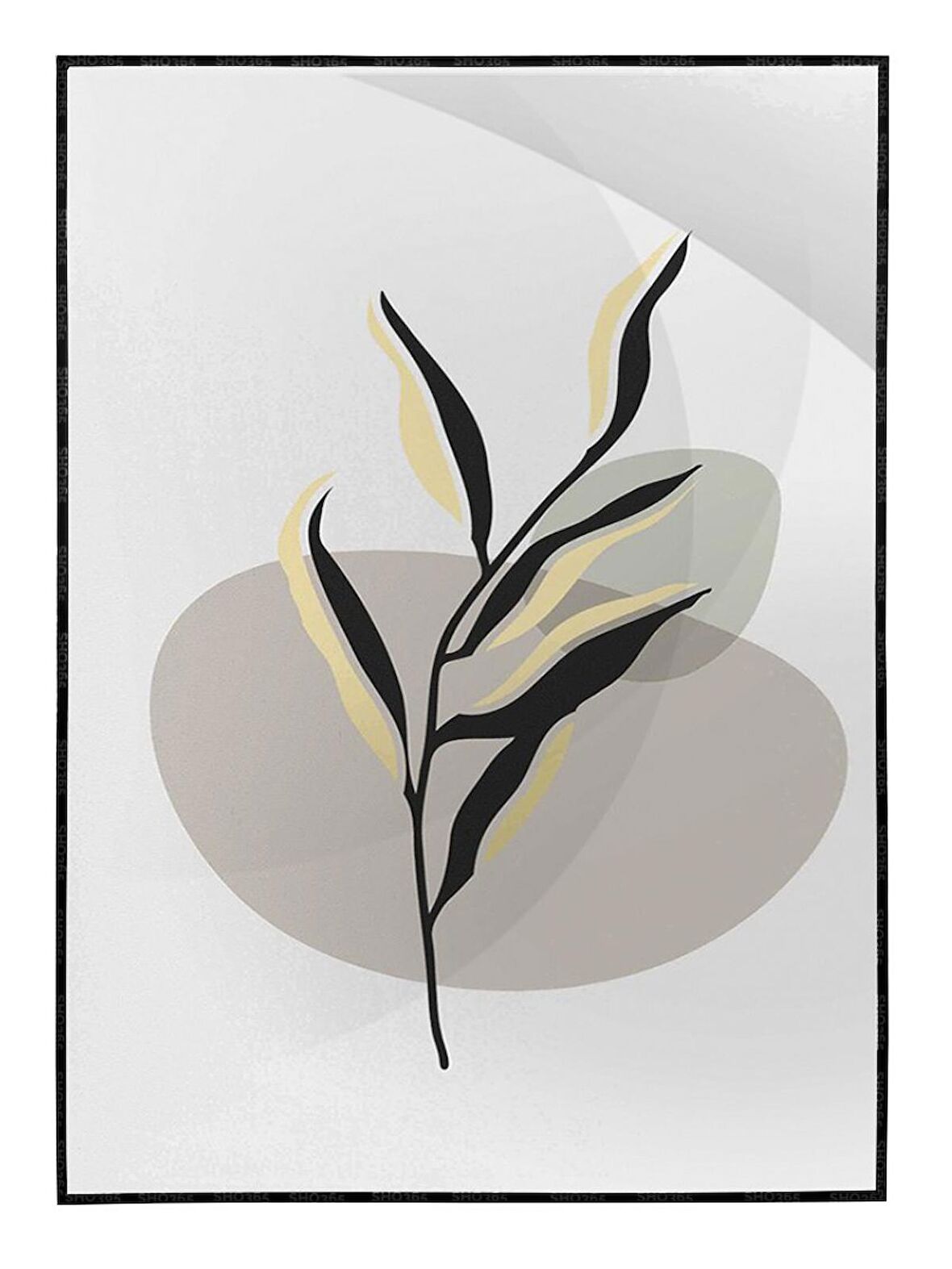 Shop365 Doğa Bitki Modern İllüstrasyon Tablo Çerçeveli P-002627