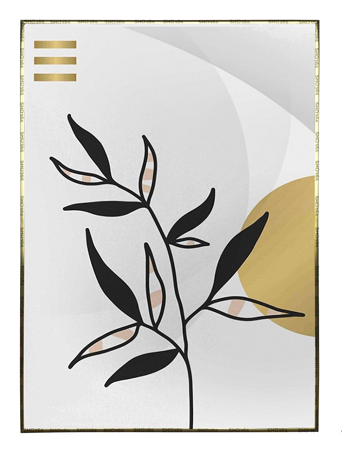 Shop365 Doğa Bitki Modern İllüstrasyon Tablo Çerçeveli P-002631