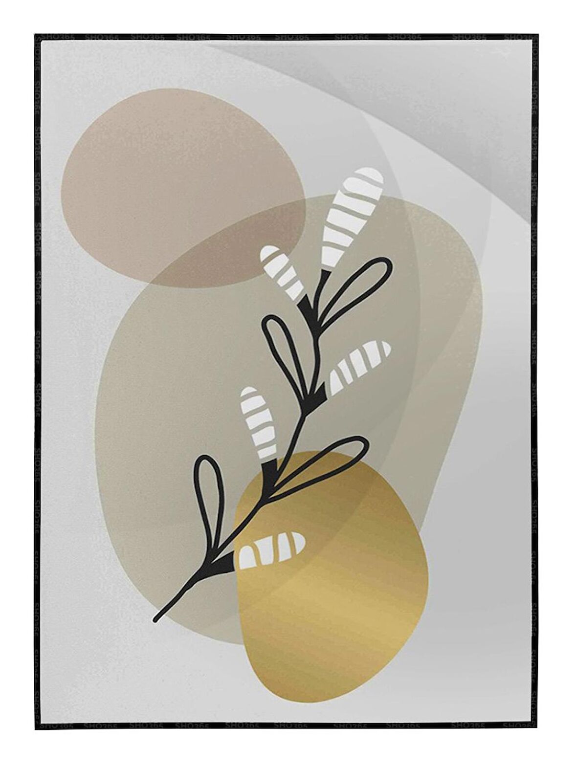 Shop365 Doğa Bitki Modern İllüstrasyon Tablo Çerçeveli P-002638