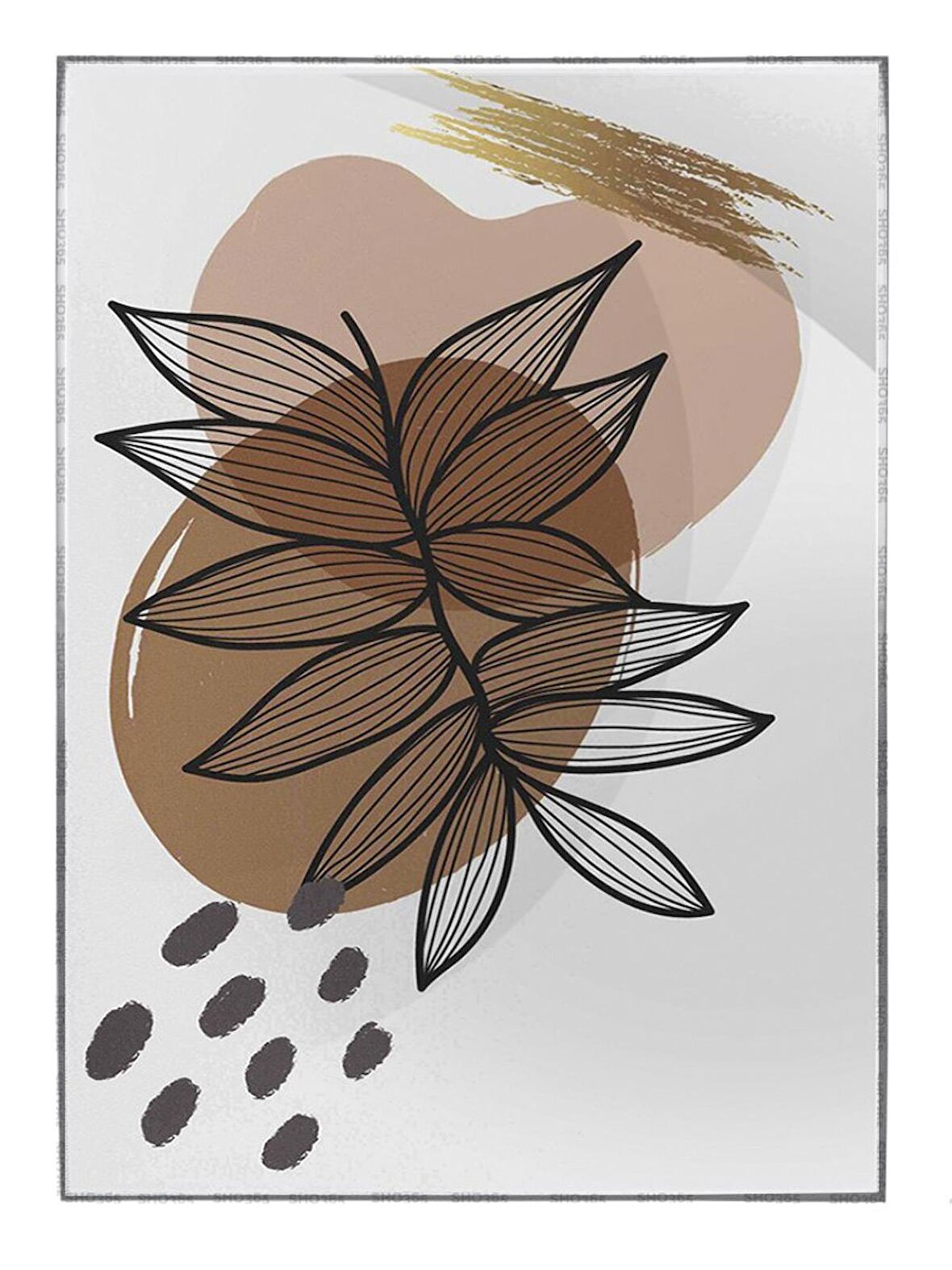 Shop365 Doğa Bitki Modern İllüstrasyon Tablo Çerçeveli P-002642