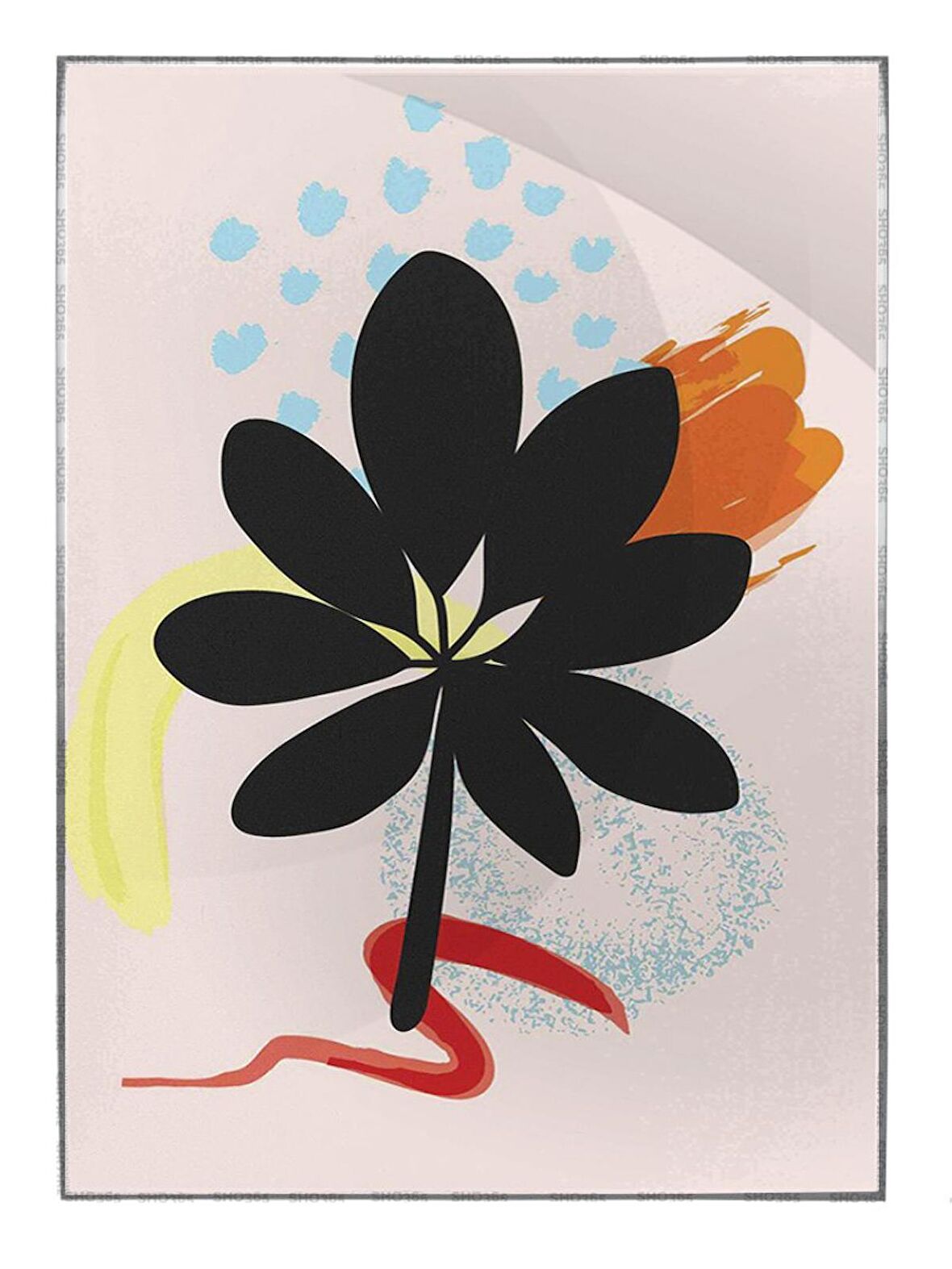 Shop365 Doğa Bitki Modern İllüstrasyon Tablo Çerçeveli P-002648