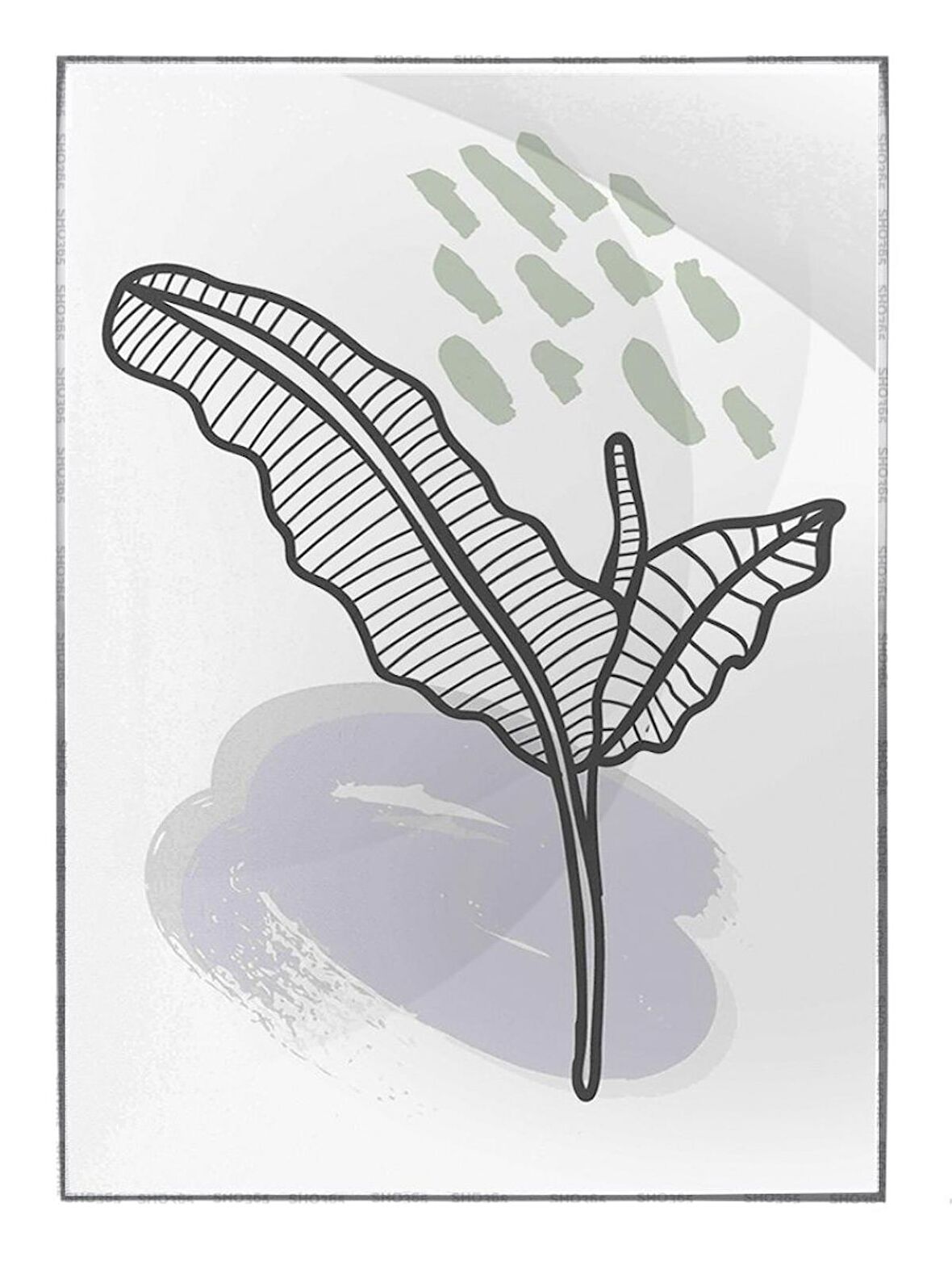 Shop365 Doğa Bitki Modern İllüstrasyon Tablo Çerçeveli P-002652