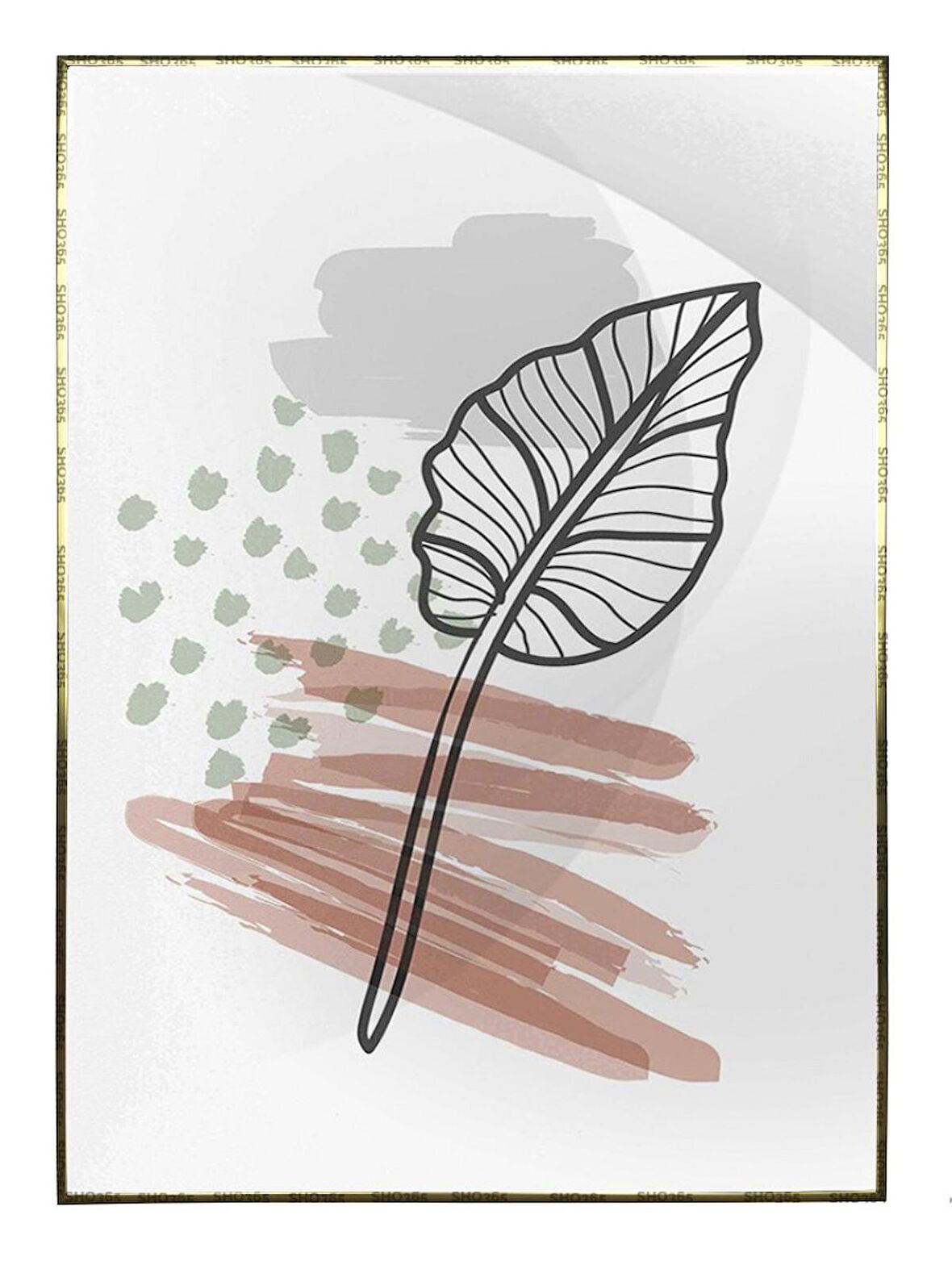 Shop365 Doğa Bitki Modern İllüstrasyon Tablo Çerçeveli P-002653