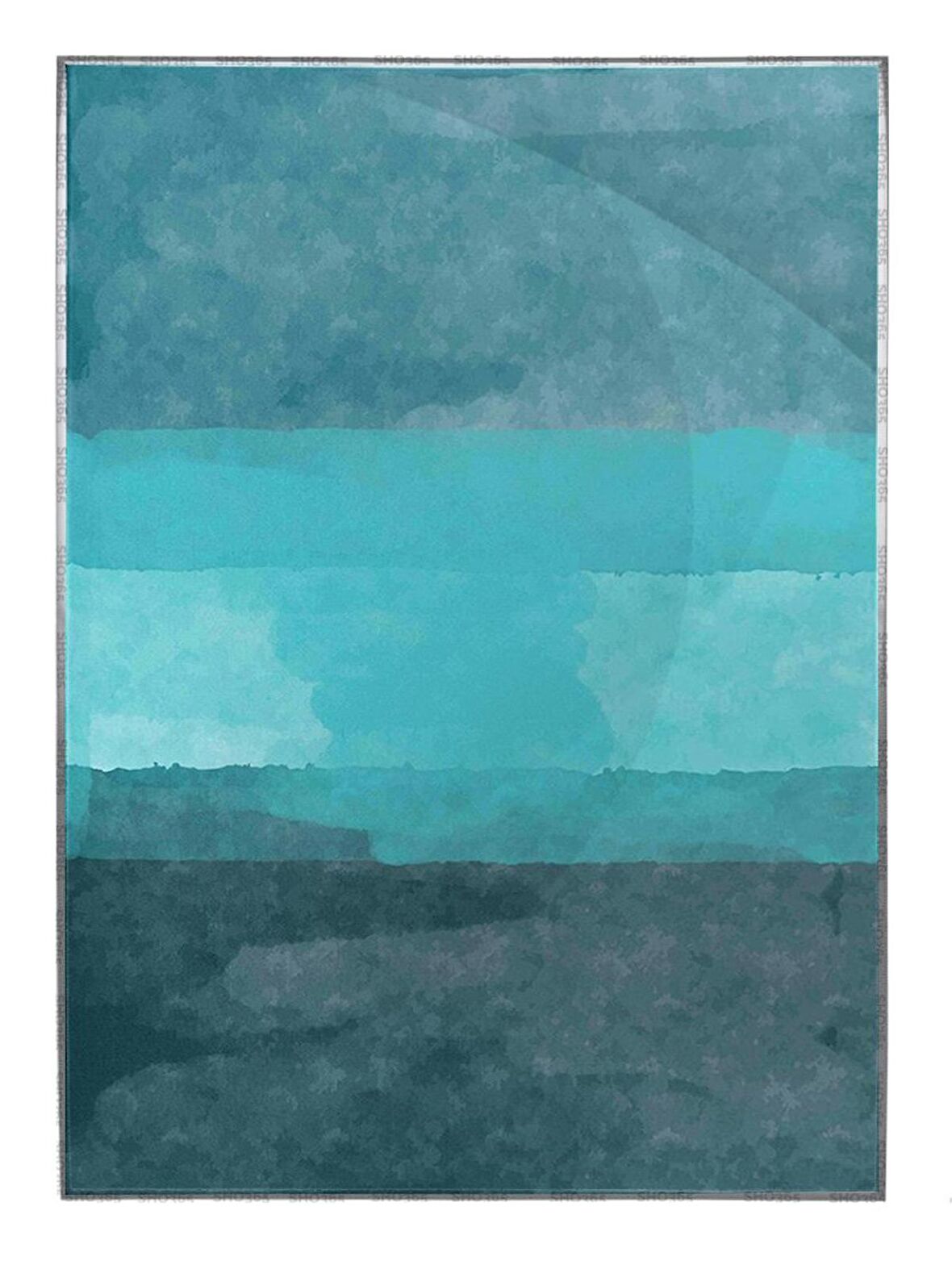 Shop365 Fırça Darbeleri Mavi Turkuaz Renkler Modern Tablo Çerçeveli P-002716