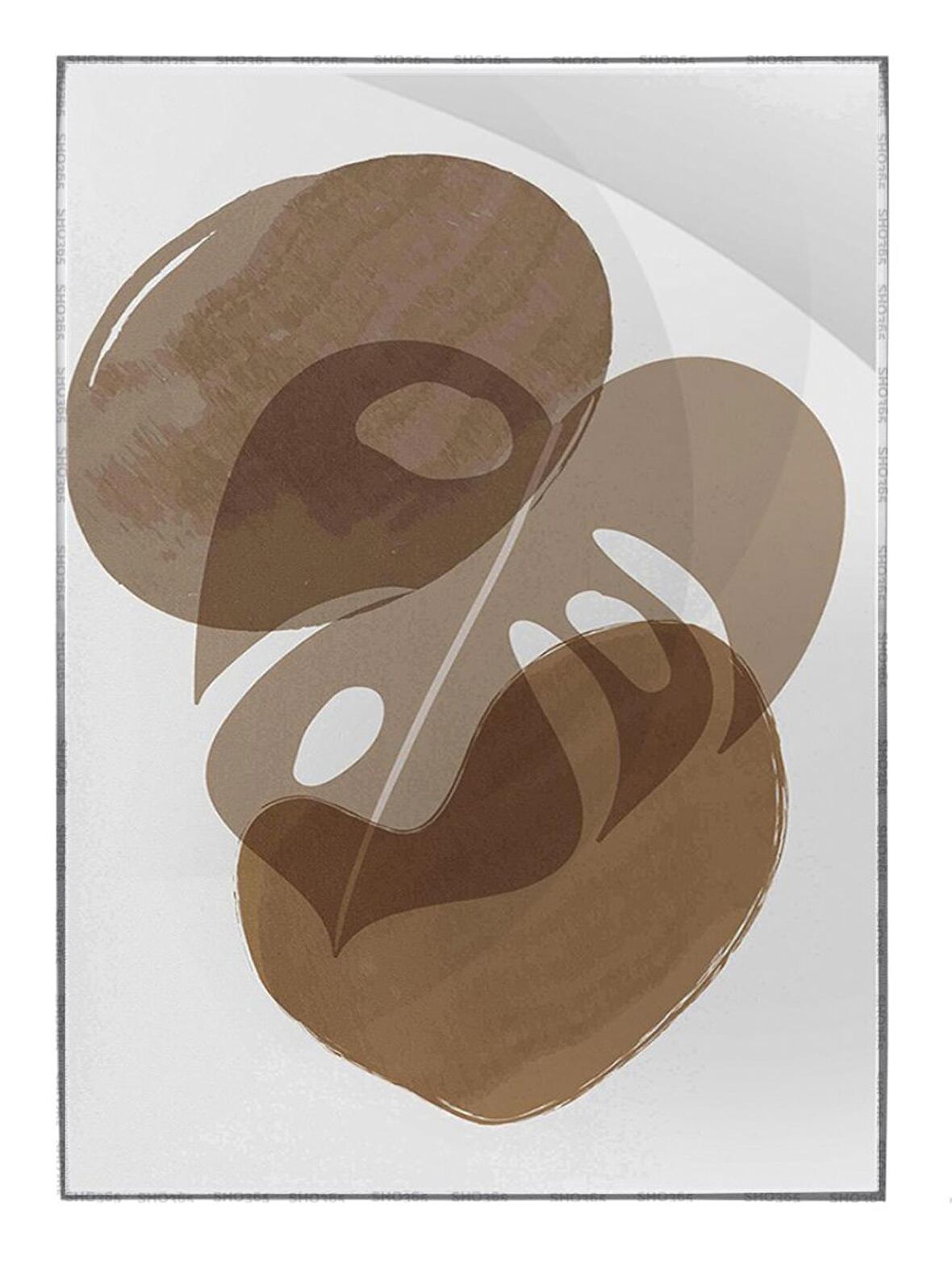 Shop365 Bitki Yapraklar ve Şekiller Modern Tablo Çerçeveli P-002752