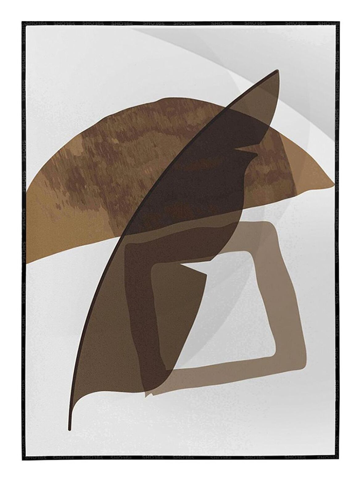 Shop365 Bitki Yapraklar ve Şekiller Modern Tablo Çerçeveli P-002760