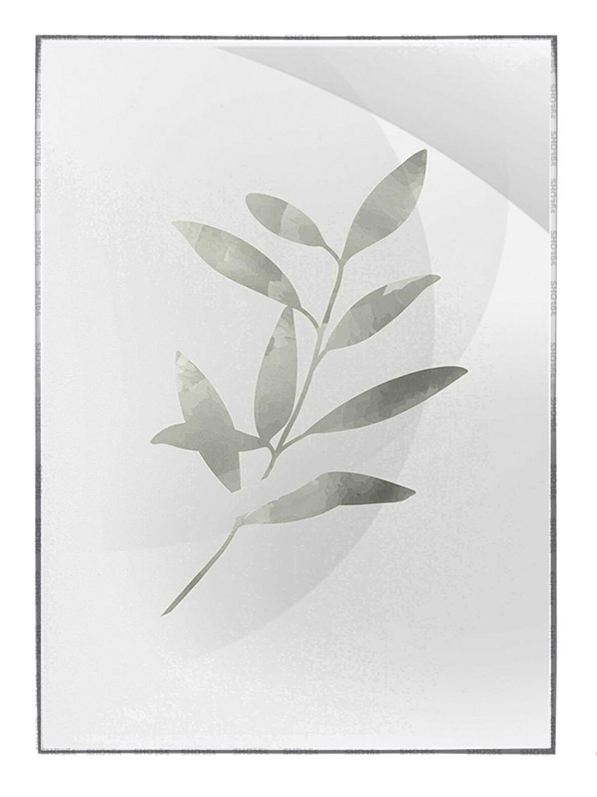 Shop365 Bitki Yapraklar ve Şekiller Modern Tablo Çerçeveli P-002771