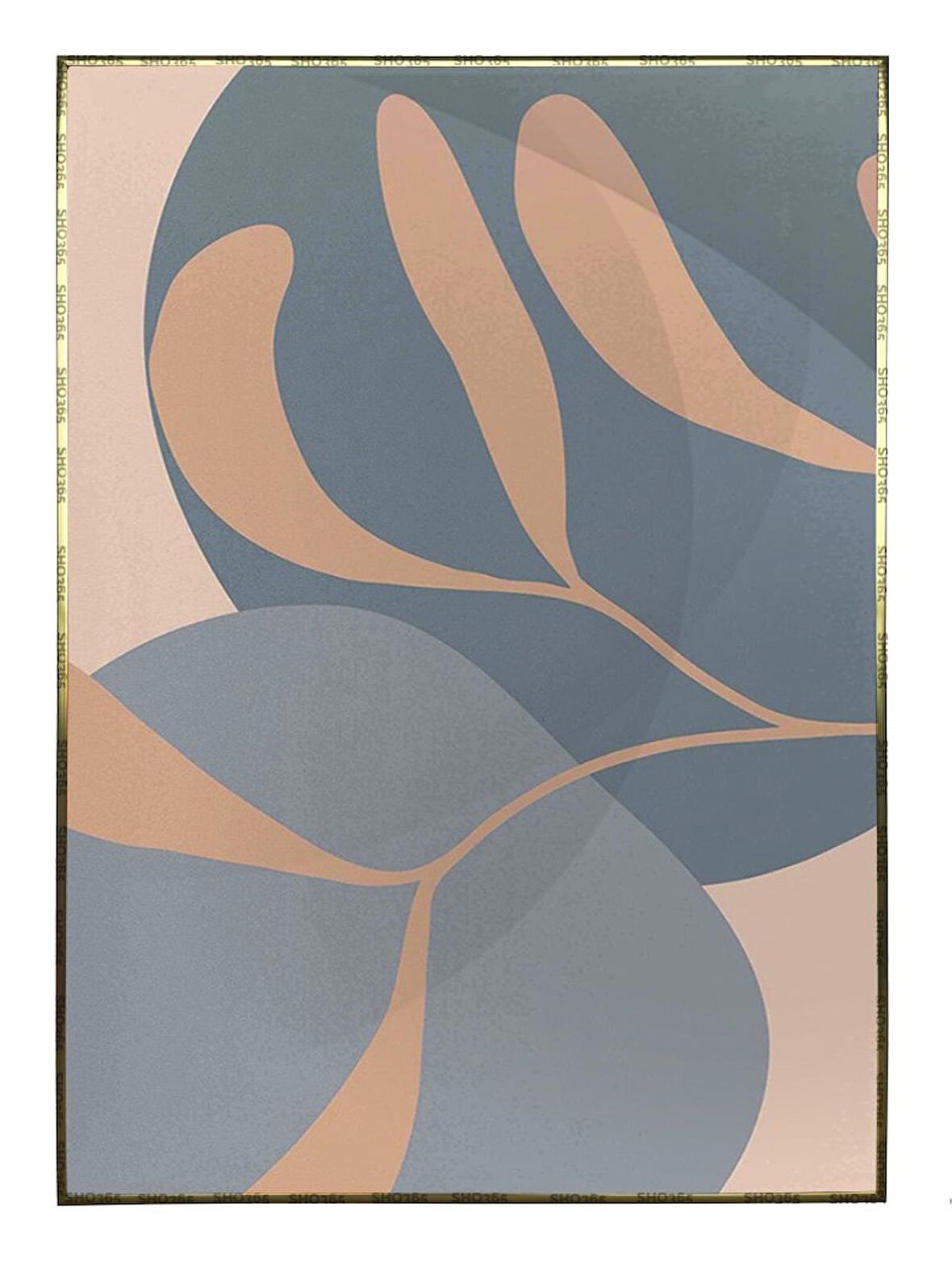 Shop365 Bitki Yapraklar ve Şekiller Modern Tablo Çerçeveli P-002793