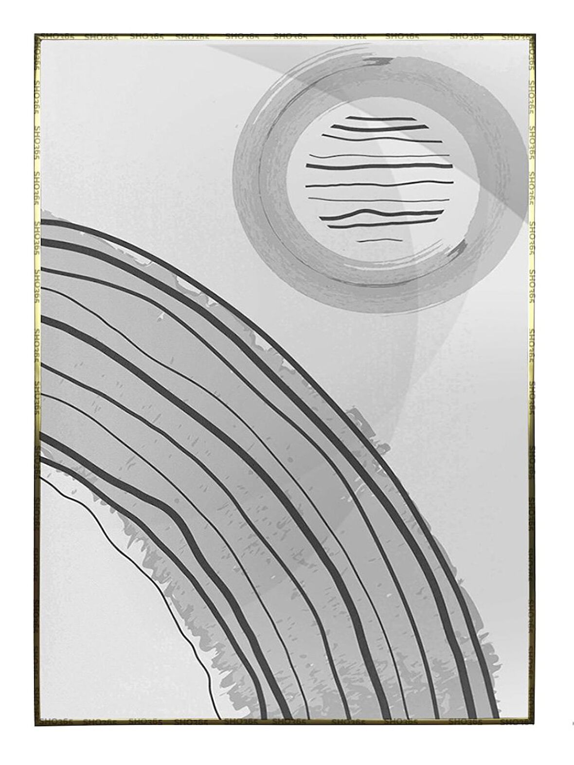 Shop365 Toprak Renk Tonları Şekil Tasarım Modern Tablo Çerçeveli P-002806