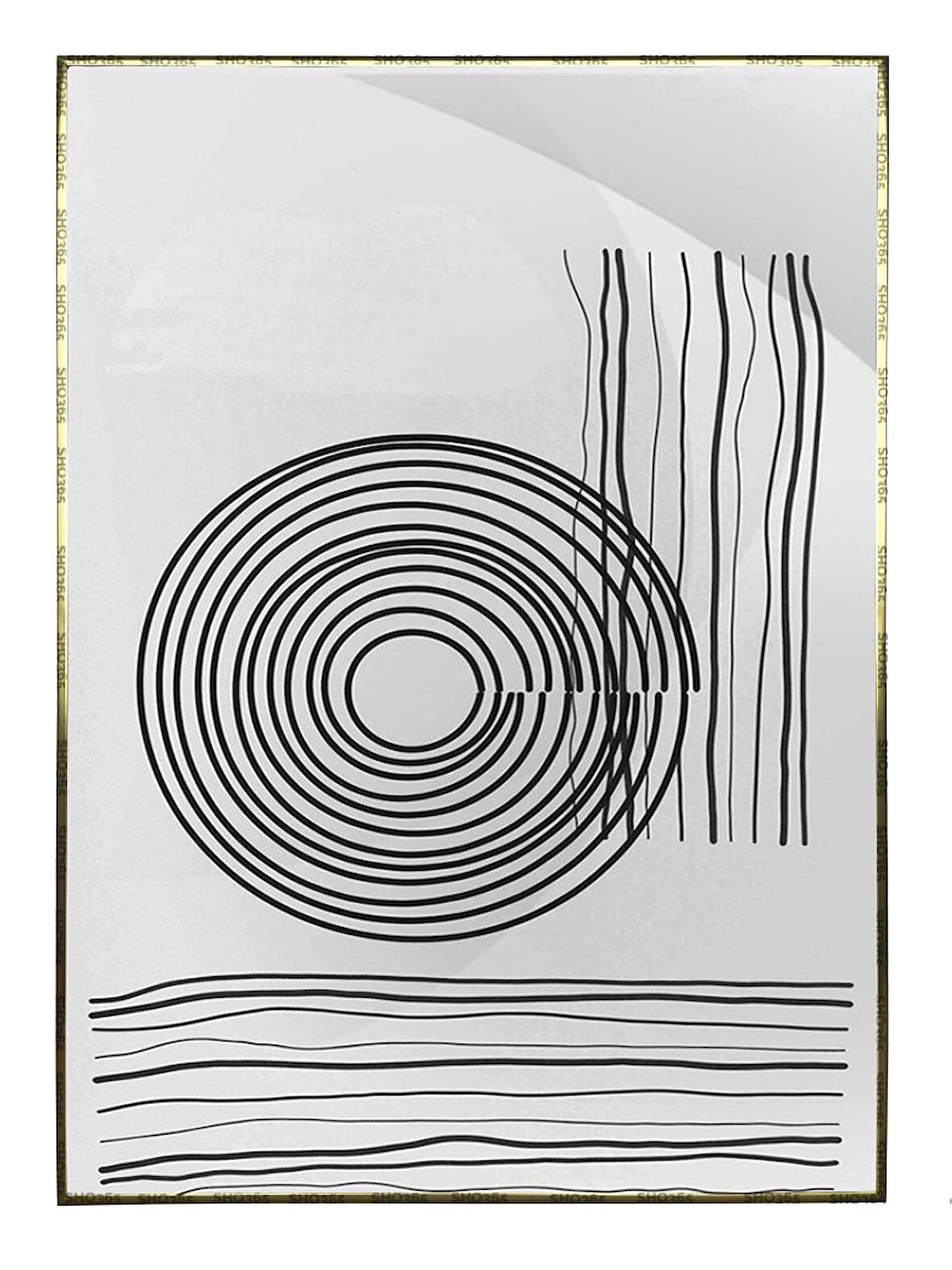 Shop365 Toprak Renk Tonları Şekil Tasarım Modern Tablo Çerçeveli P-002807