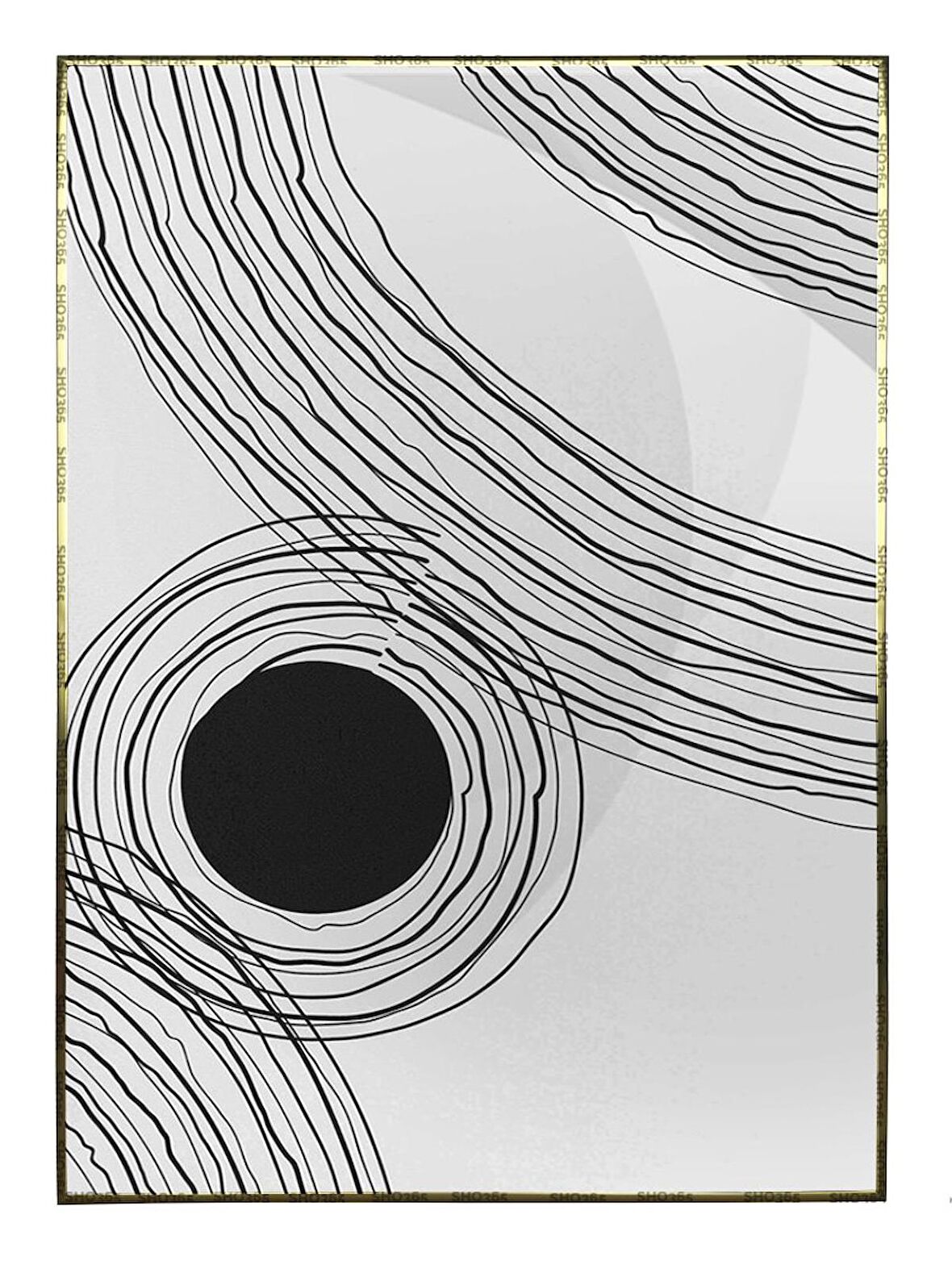 Shop365 Toprak Renk Tonları Şekil Tasarım Modern Tablo Çerçeveli P-002809