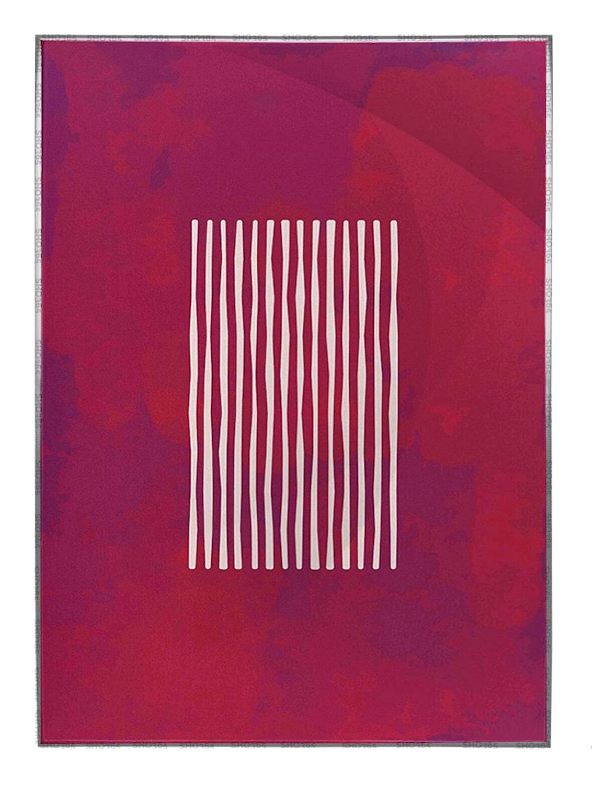 Shop365 Fırça Darbeleri Kırmızı Mor Renkler Modern Tablo Çerçeveli P-002818