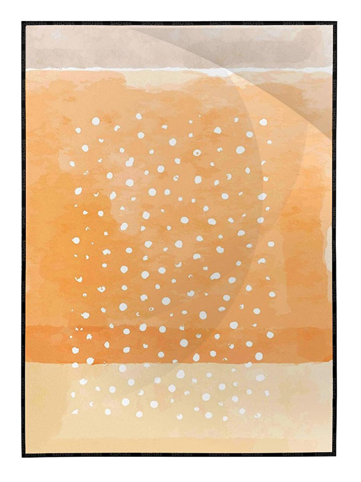 Shop365 Fırça Darbeleri Sarı Turuncu Renkler Modern Tablo Çerçeveli P-002824