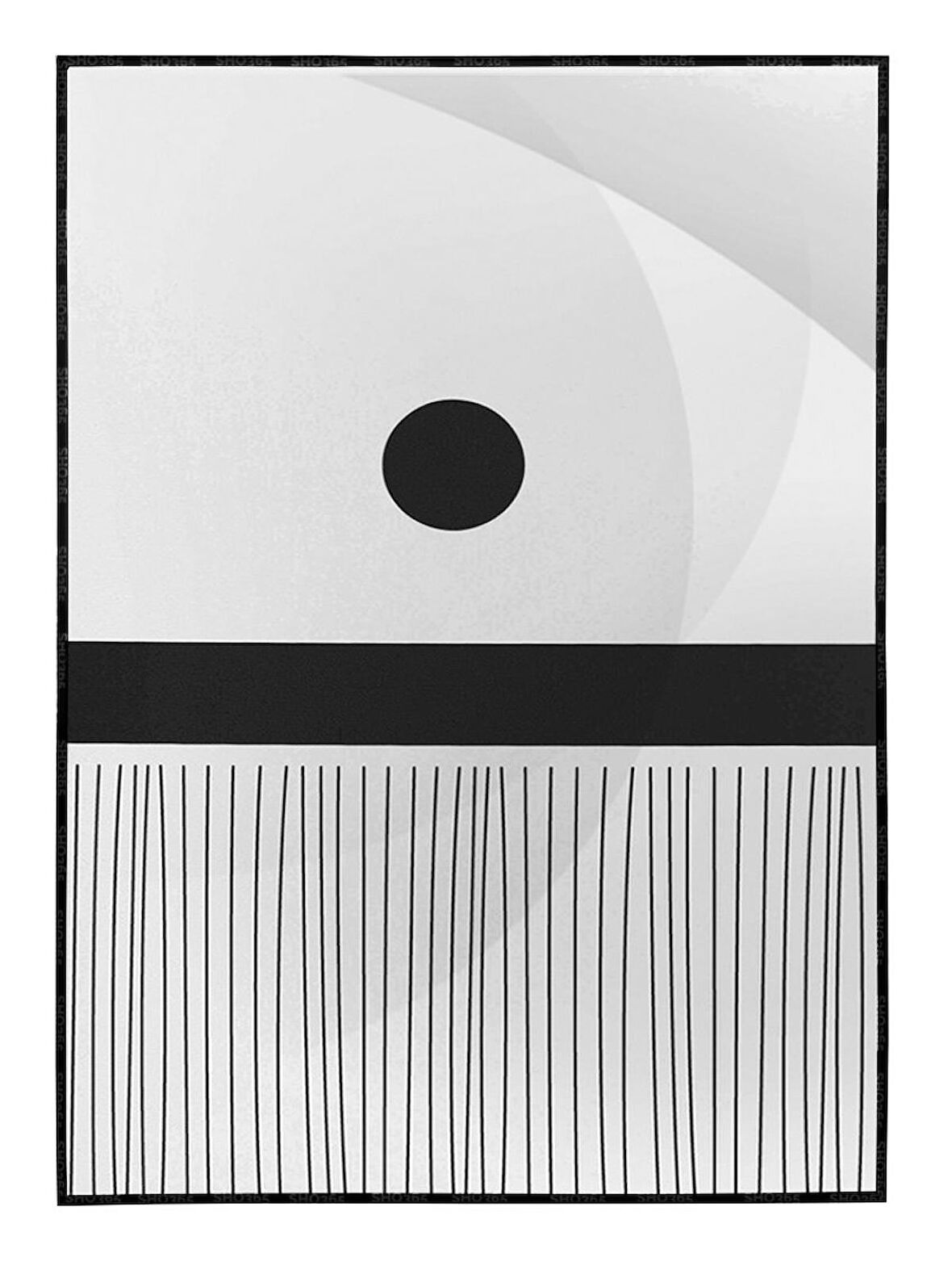 Shop365 Şekiller ve Çizgiler Siyah Beyaz Modern Tablo Çerçeveli P-002848