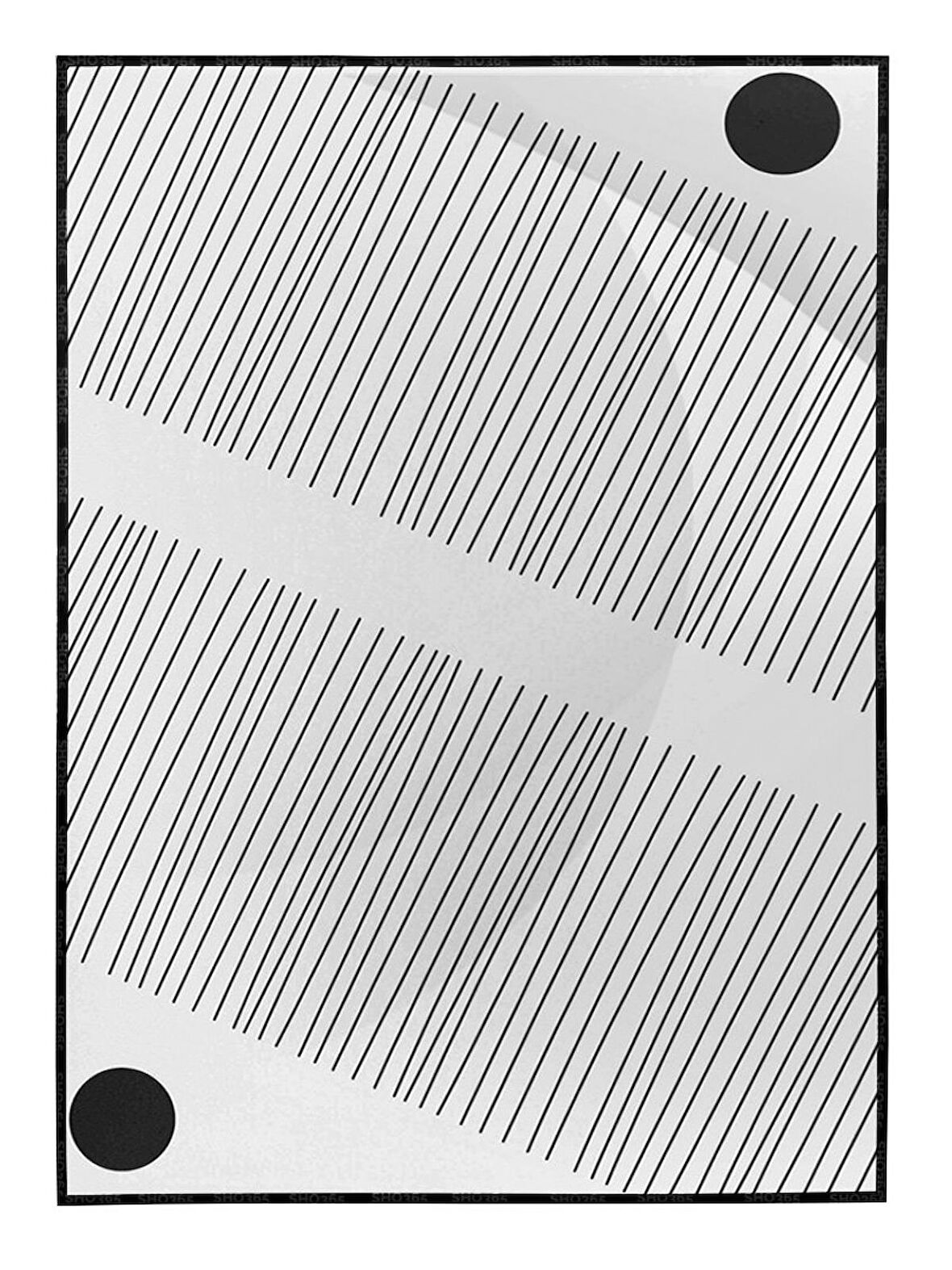 Shop365 Şekiller ve Çizgiler Siyah Beyaz Modern Tablo Çerçeveli P-002849