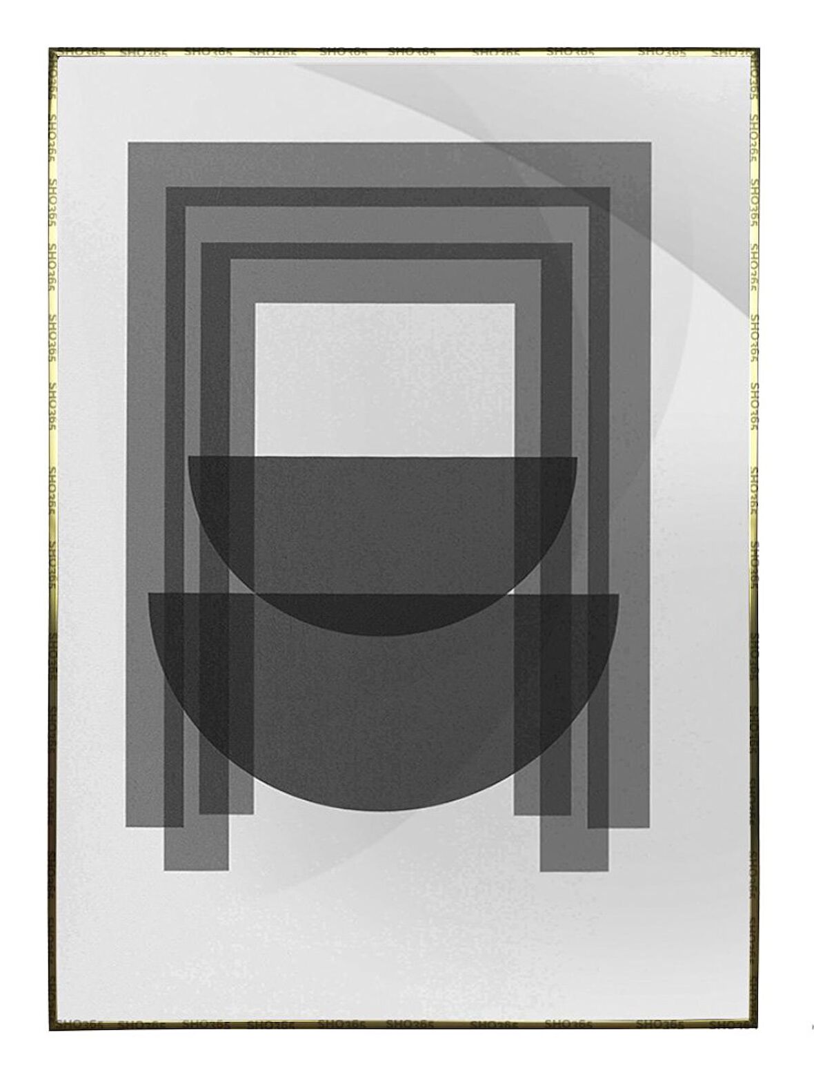 Shop365 Güneş ve Ay Şekilleri Gri Tonlar Modern Tablo Çerçeveli P-002864