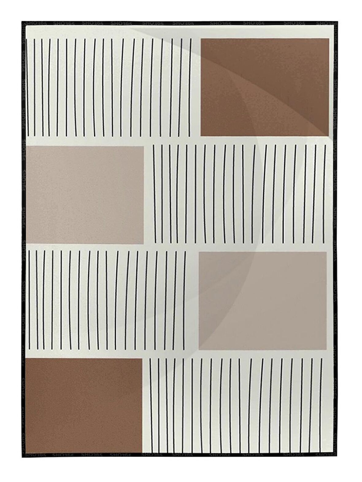 Shop365 Toprak Renk Tonları Şekil Tasarım Modern Tablo Çerçeveli P-002920